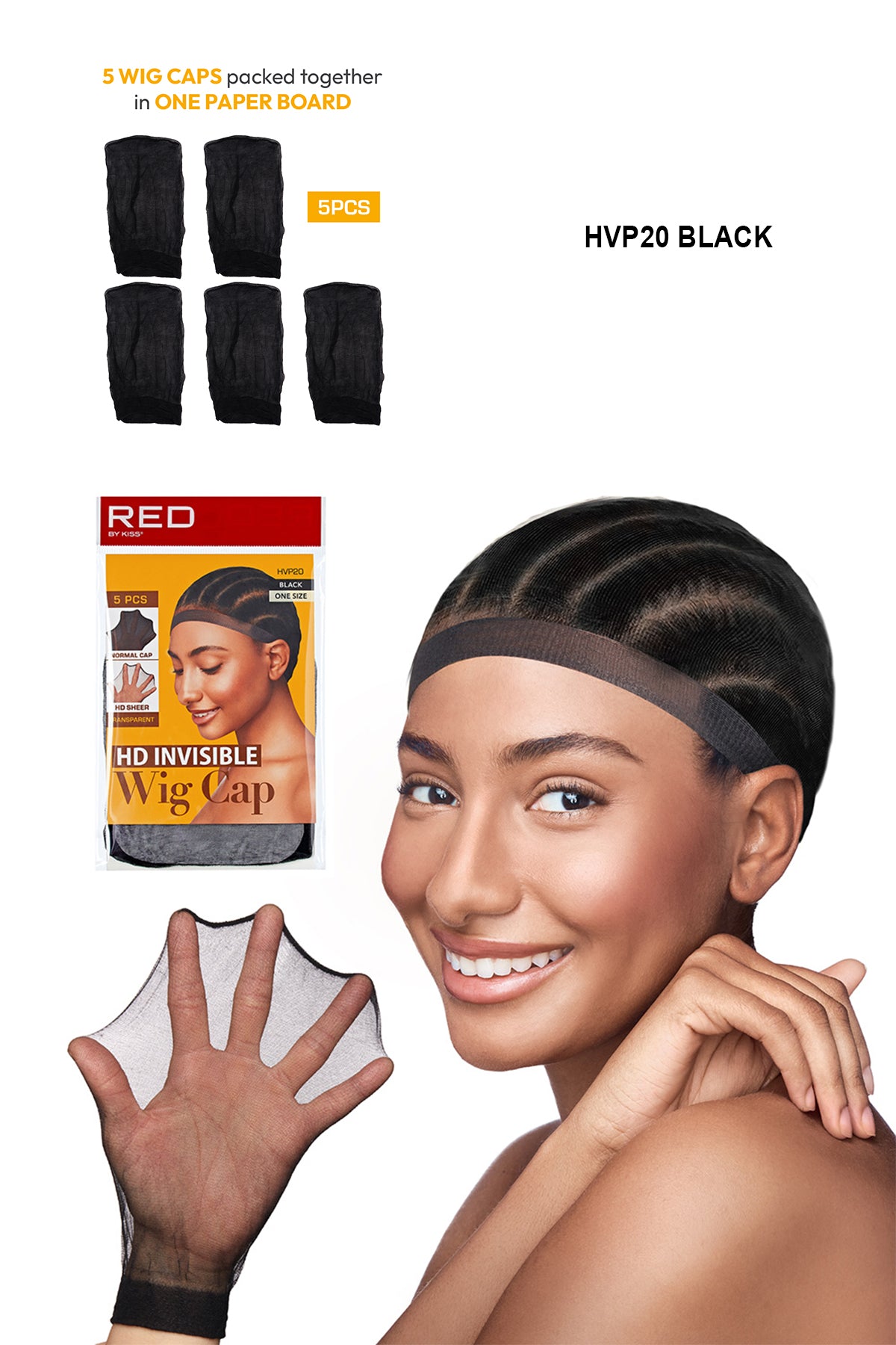 RED BY KISS HD STOCKING WIG CAP 5PCS - BSW BEAUTY CANADA