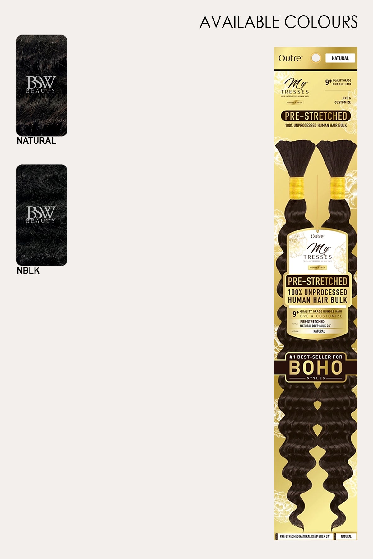 OUTRE MY TRESS GOLD LABEL PRE-STRETCHED NATURAL DEEP BULK 24" - BSW BEAUTY CANADA