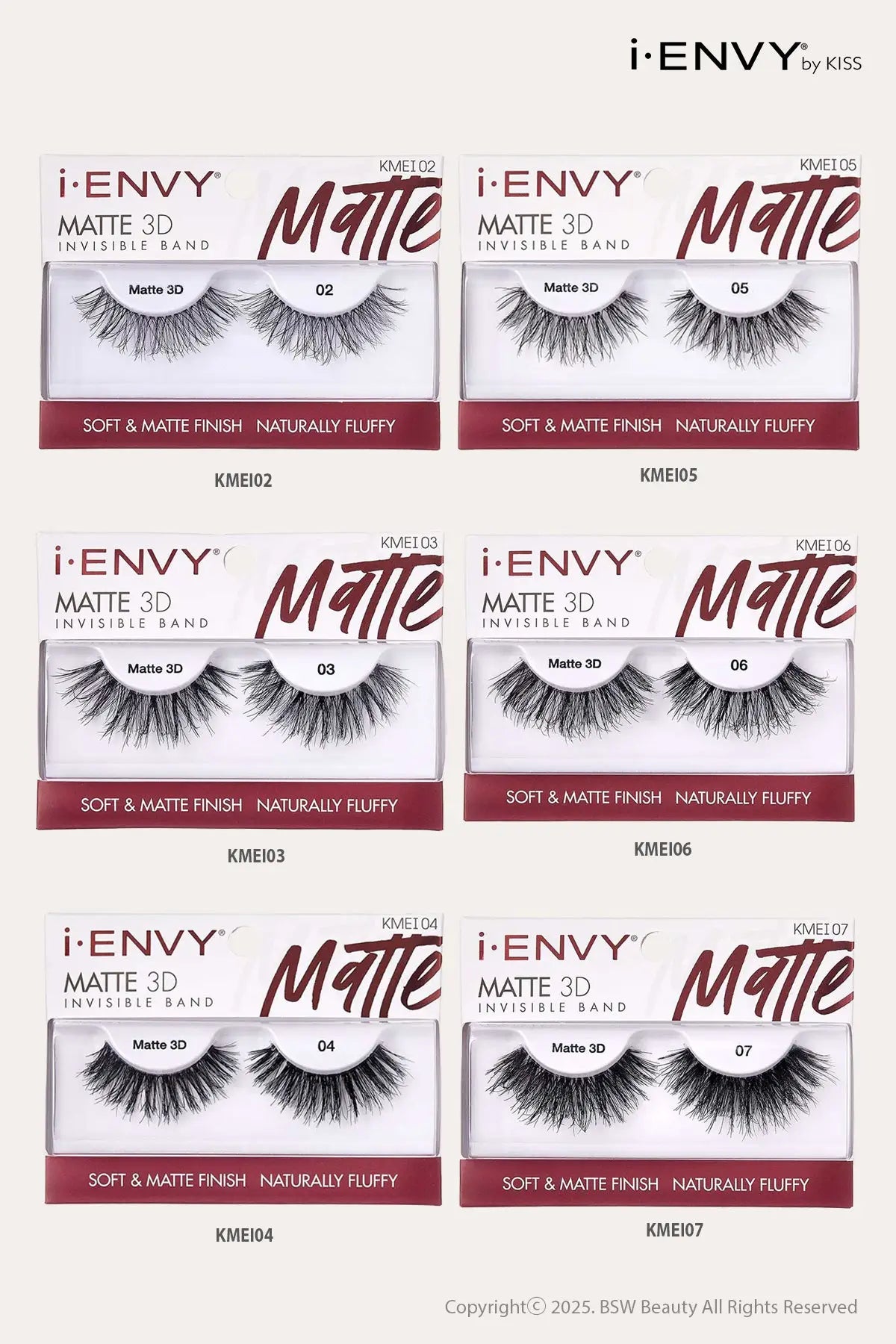 I ENVY MATTE 3D INVISIBLE BAND LASHES - BSW BEAUTY CANADA