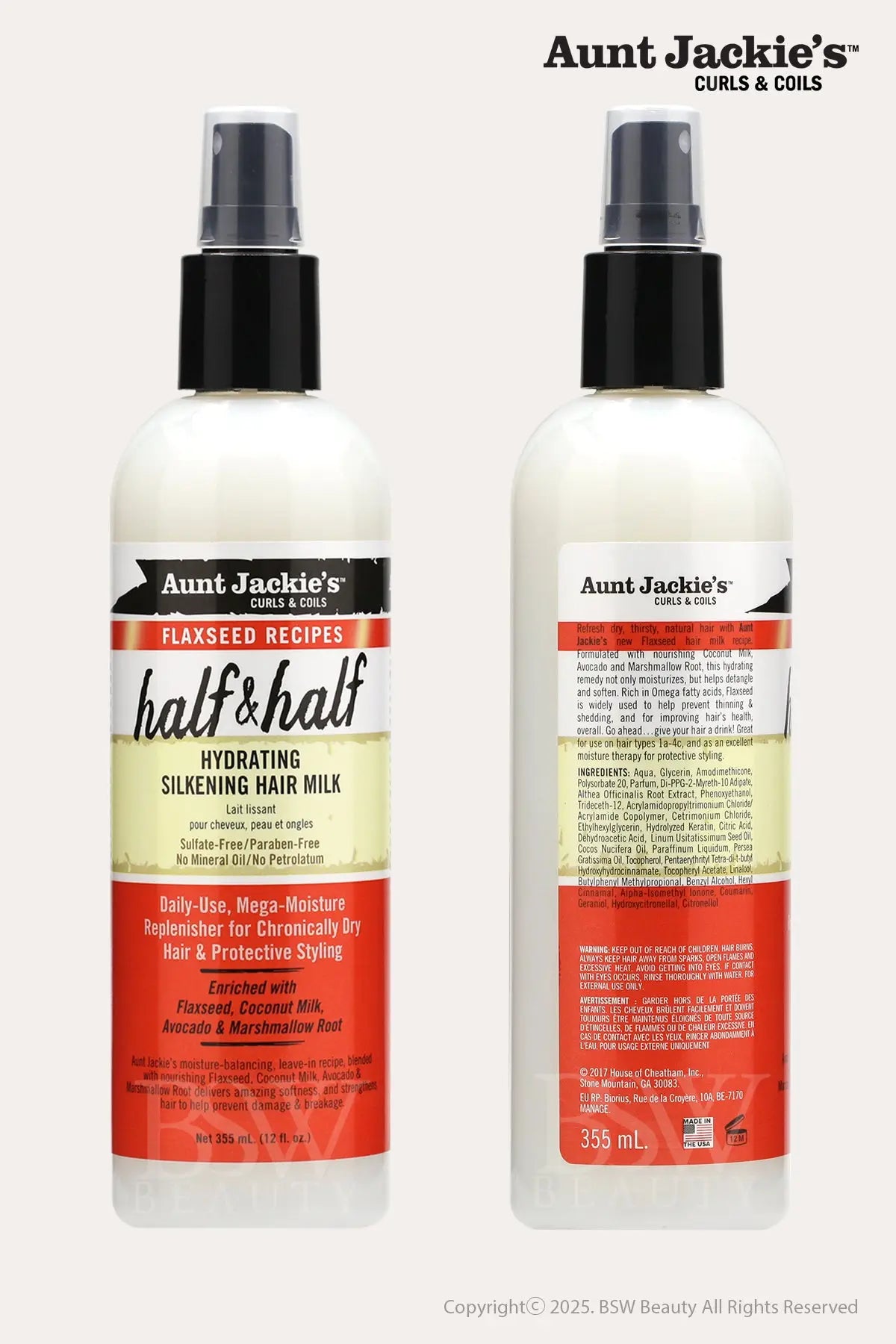 AUNT JACKIES HALF & HALF HYDRATING SILKENING HAIR MILK 12oz - BSW BEAUTY CANADA