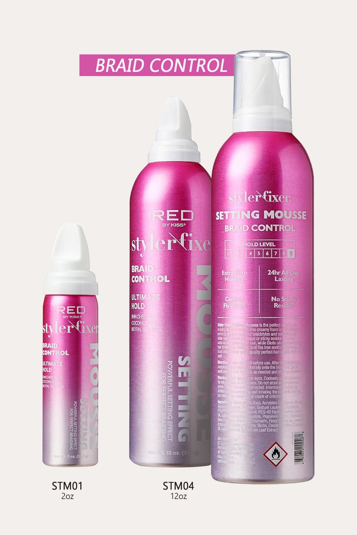RED BY KISS SETTING MOUSSE BRAID FRIZZ CONTROL - BSW BEAUTY CANADA