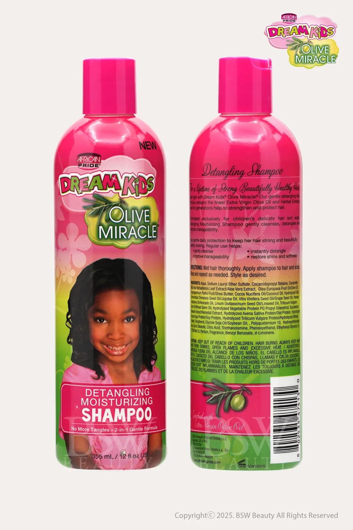 AFRICAN PRIDE DREAM KIDS OLIVE MIRACLE DETANGLING MOISTURIZING SHAMPOO 12oz - BSW BEAUTY CANADA