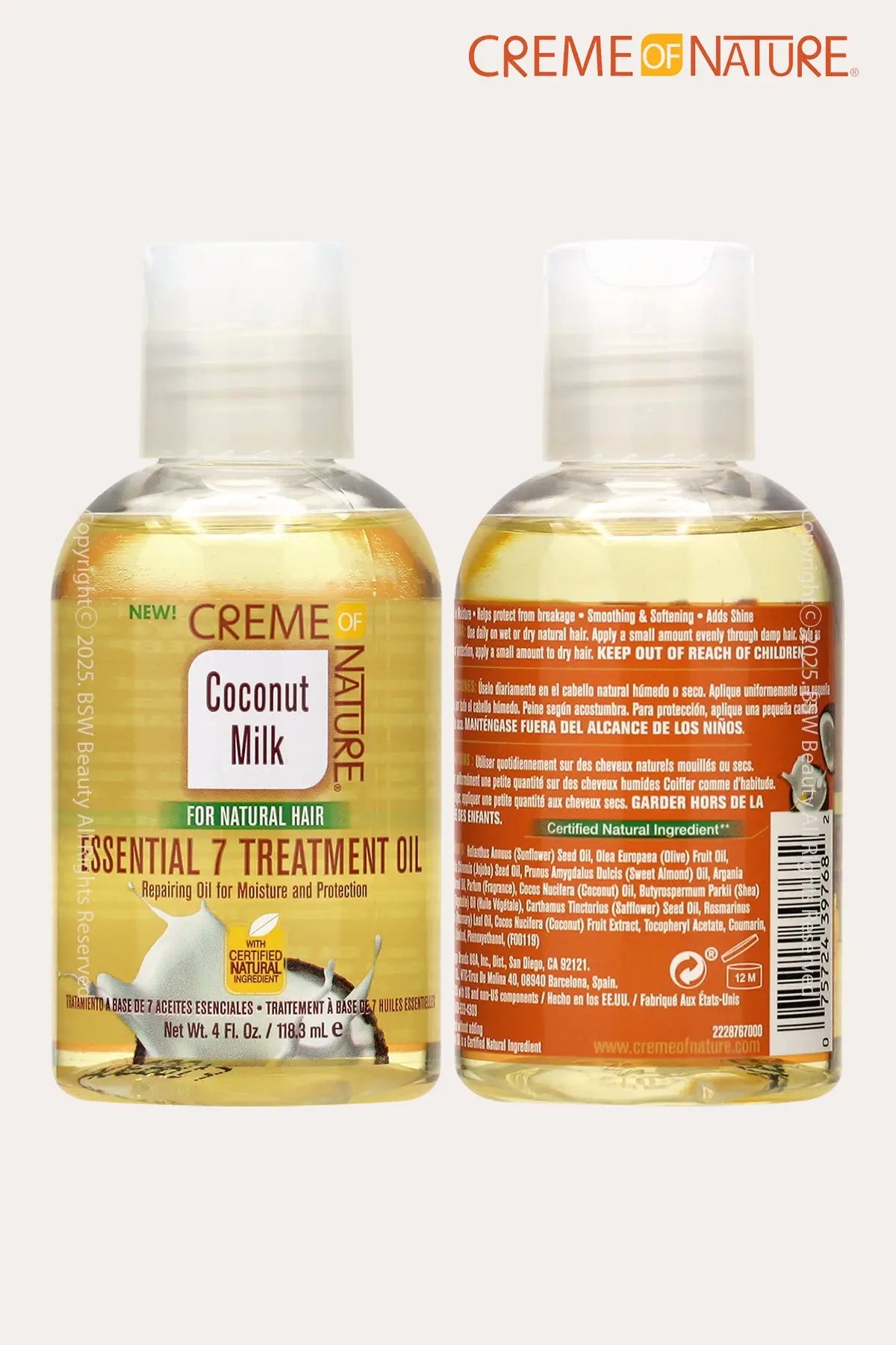 CREME OF NATURE COCONUT MILK ESSENTIAL 7 TREATMENT OIL 4oz - BSW BEAUTY CANADA