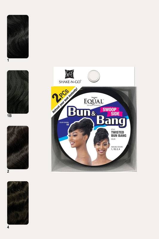 SHAKE N GO EQUAL SWOOP SIDE BUN & BANG 2PCS - TWSTED BUN BANG - BSW BEAUTY CANADA