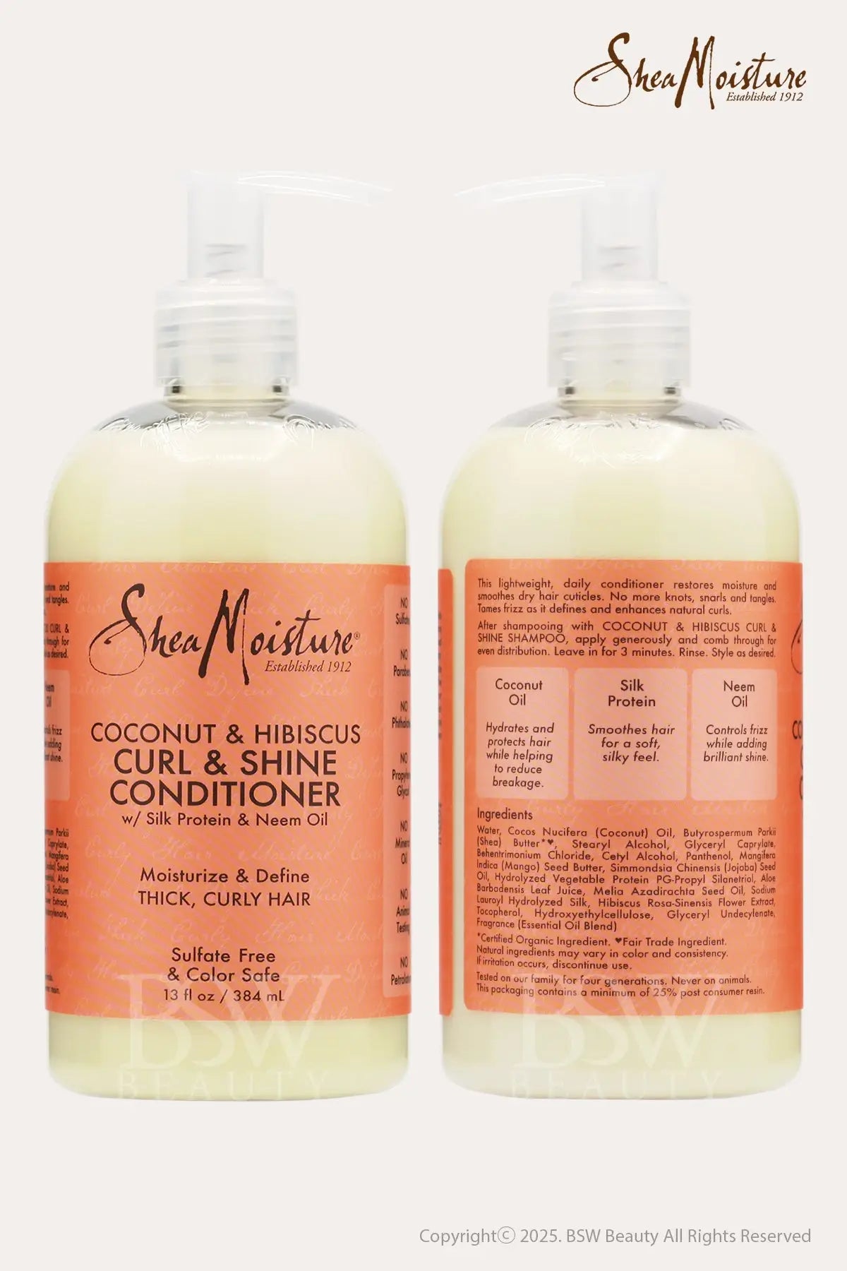SHEA MOISTURE COCONUT & HIBISCUS CURL & SHINE CONDITIONER 13oz - BSW BEAUTY CANADA
