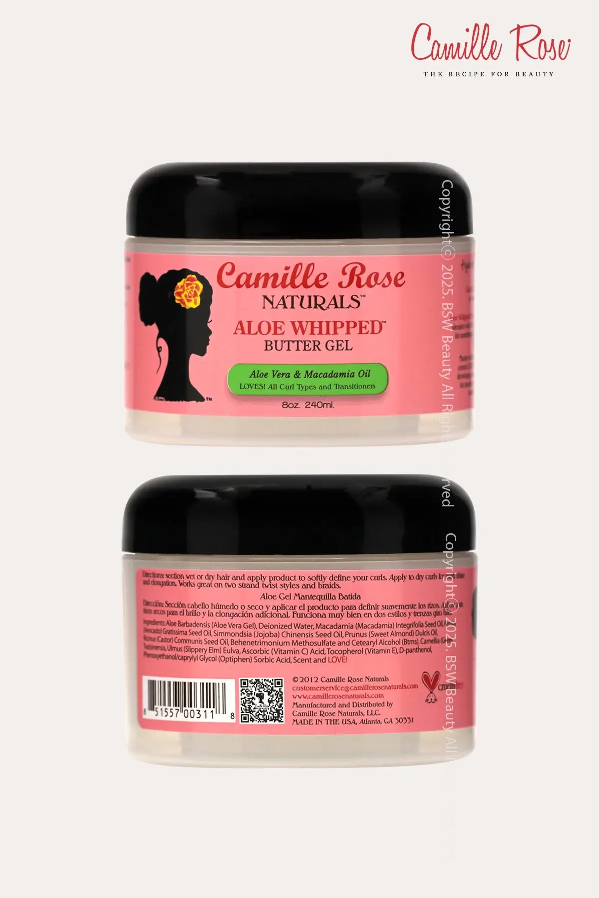 CAMILLE ROSE NATURALS ALOE WHIPPED BUTTER GEL ALOE VERA & MACADAMIA OIL 8oz - BSW BEAUTY CANADA