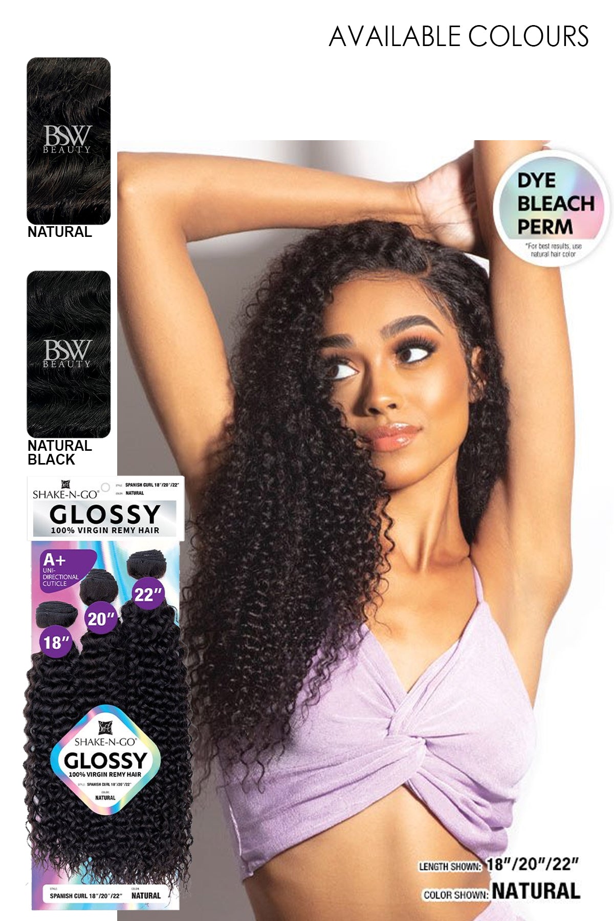 SHAKE N GO GLOSSY 100% VIRGIN REMY HAIR SPANISH CURL - BSW BEAUTY CANADA