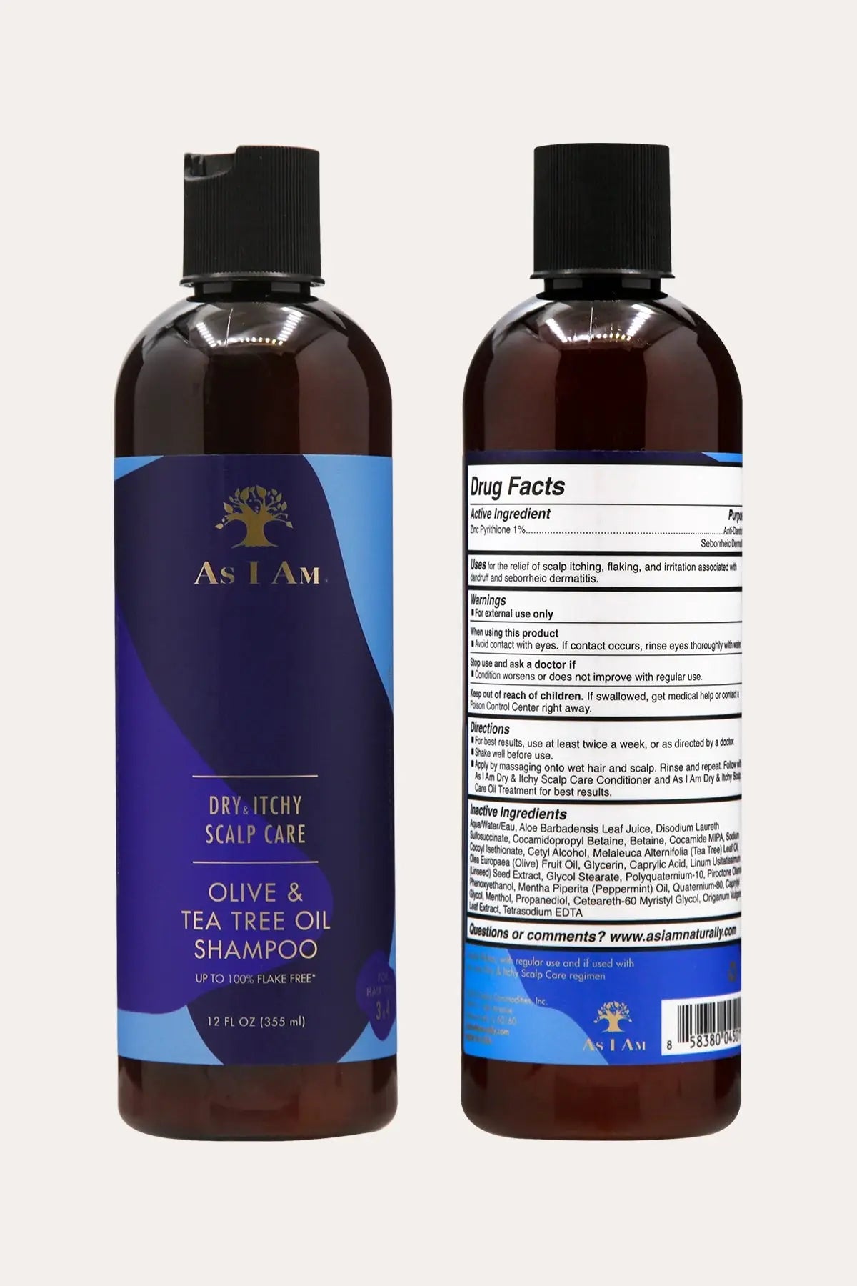 AS I AM DRY & ITCHY SCALP CARE OLIVE & TEA TREE OIL SHAMPOO 12oz