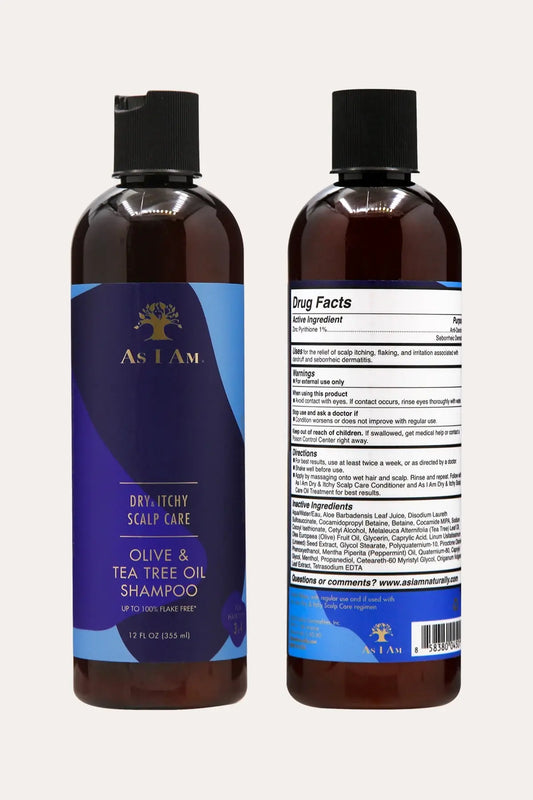 AS I AM DRY & ITCHY SCALP CARE OLIVE & TEA TREE OIL SHAMPOO 12oz - BSW BEAUTY CANADA