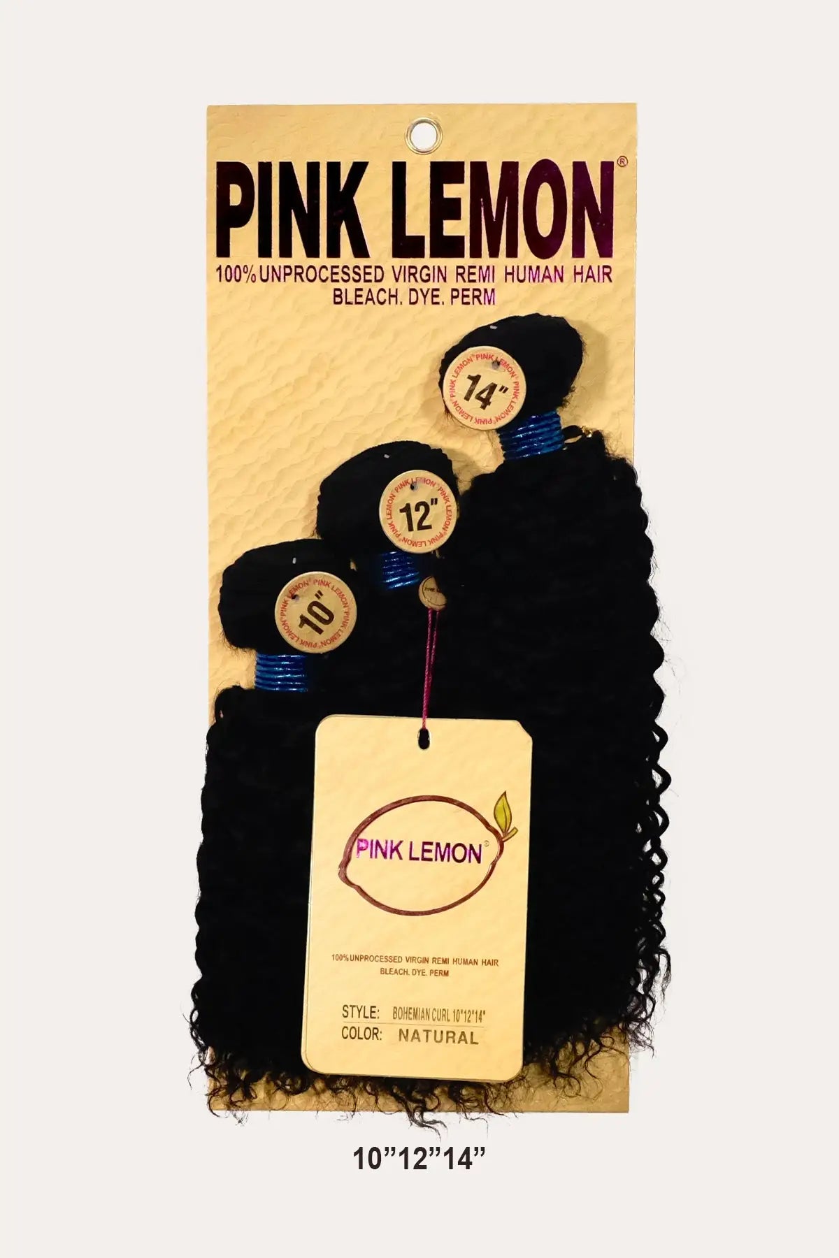 PINK LEMON 15A 100% UNRPOCESSED VIRGIN REMI HUMAN HAIR BOHEMIAN CURL PINK LEMON