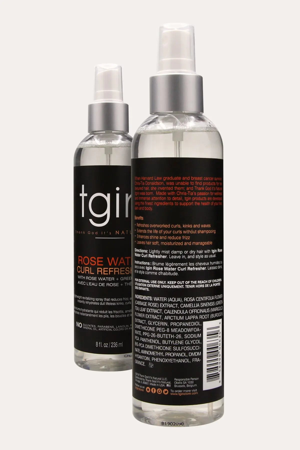 TGIN ROSE WATER CURL REFRESHER 8oz - BSW BEAUTY CANADA