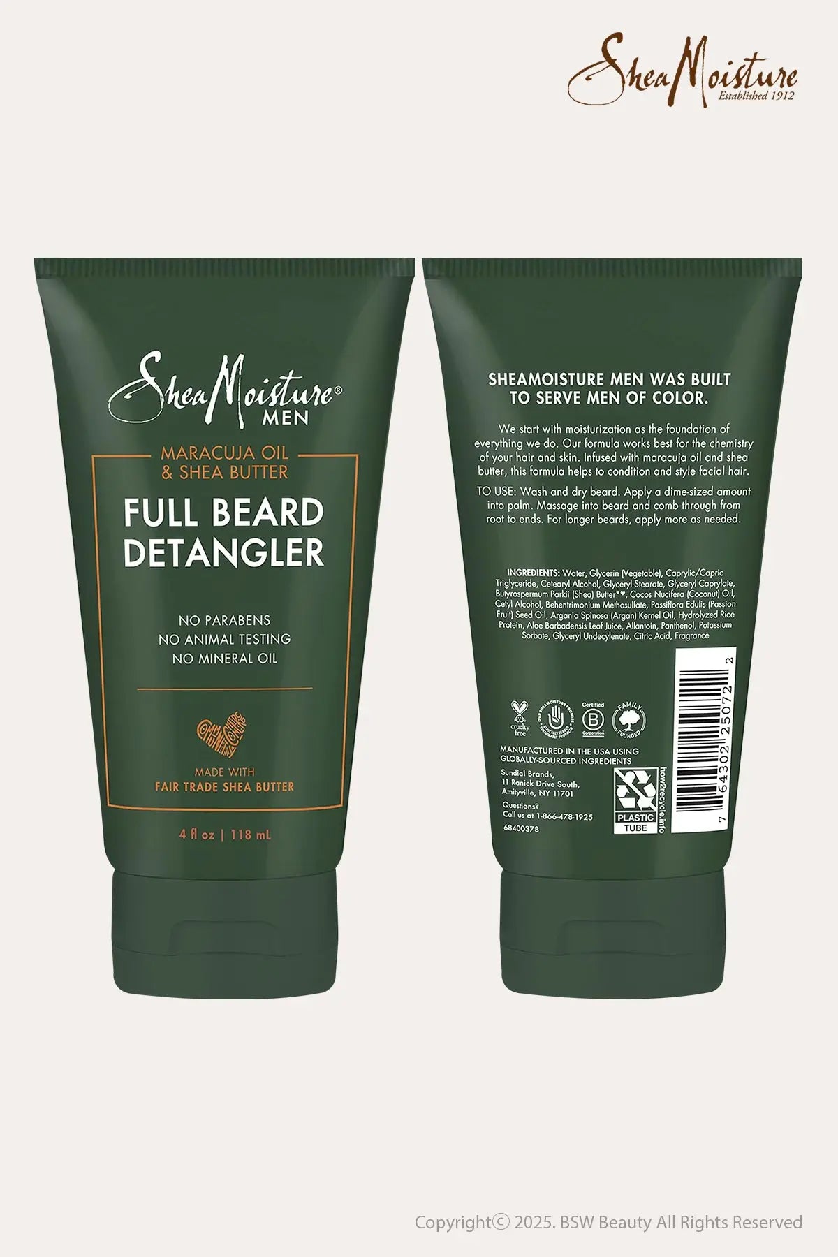 SHEA MOISTURE MEN MARACUJA OIL & SHEA BUTTER FULL BEARD DETANGLER  4oz - BSW BEAUTY CANADA