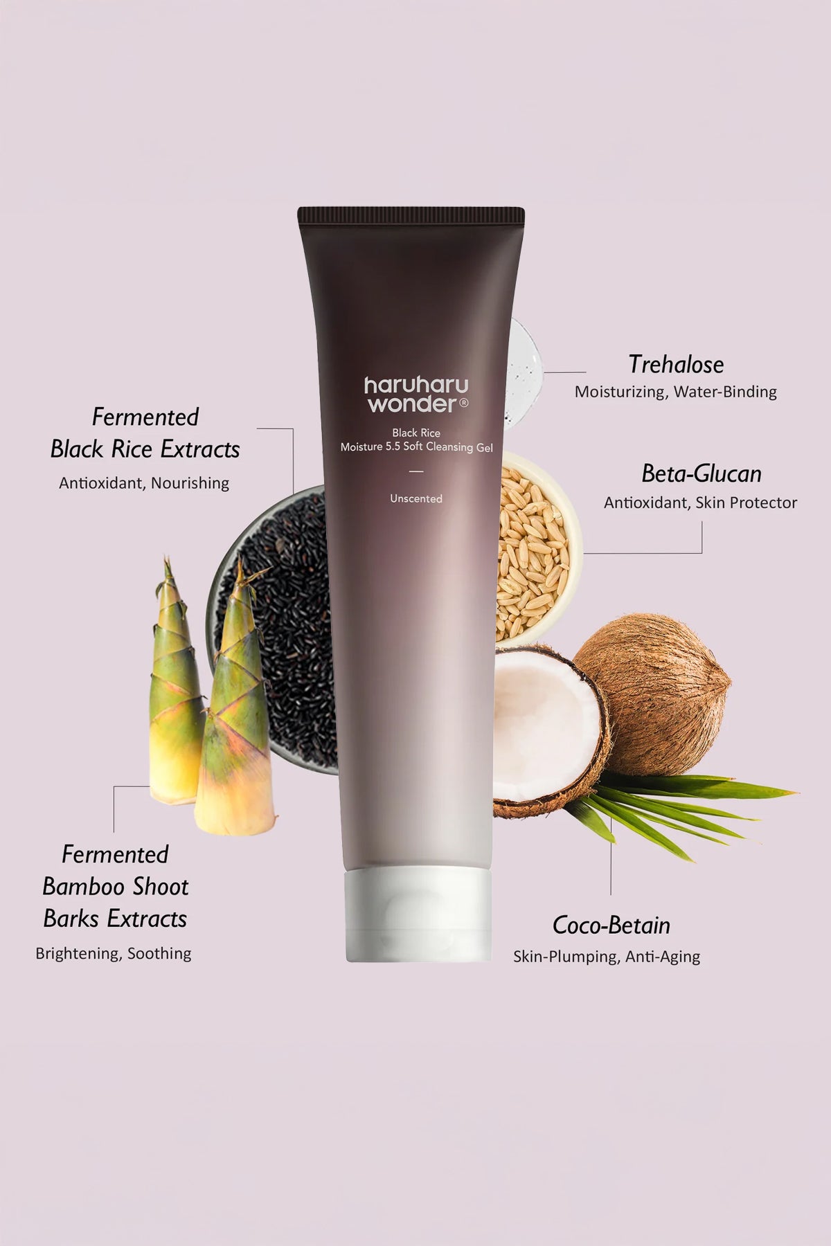 HARUHARU WONDER BLACK RICE MOISTURE 5.5 SOFT CLEANSING GEL 100ml - BSW BEAUTY CANADA