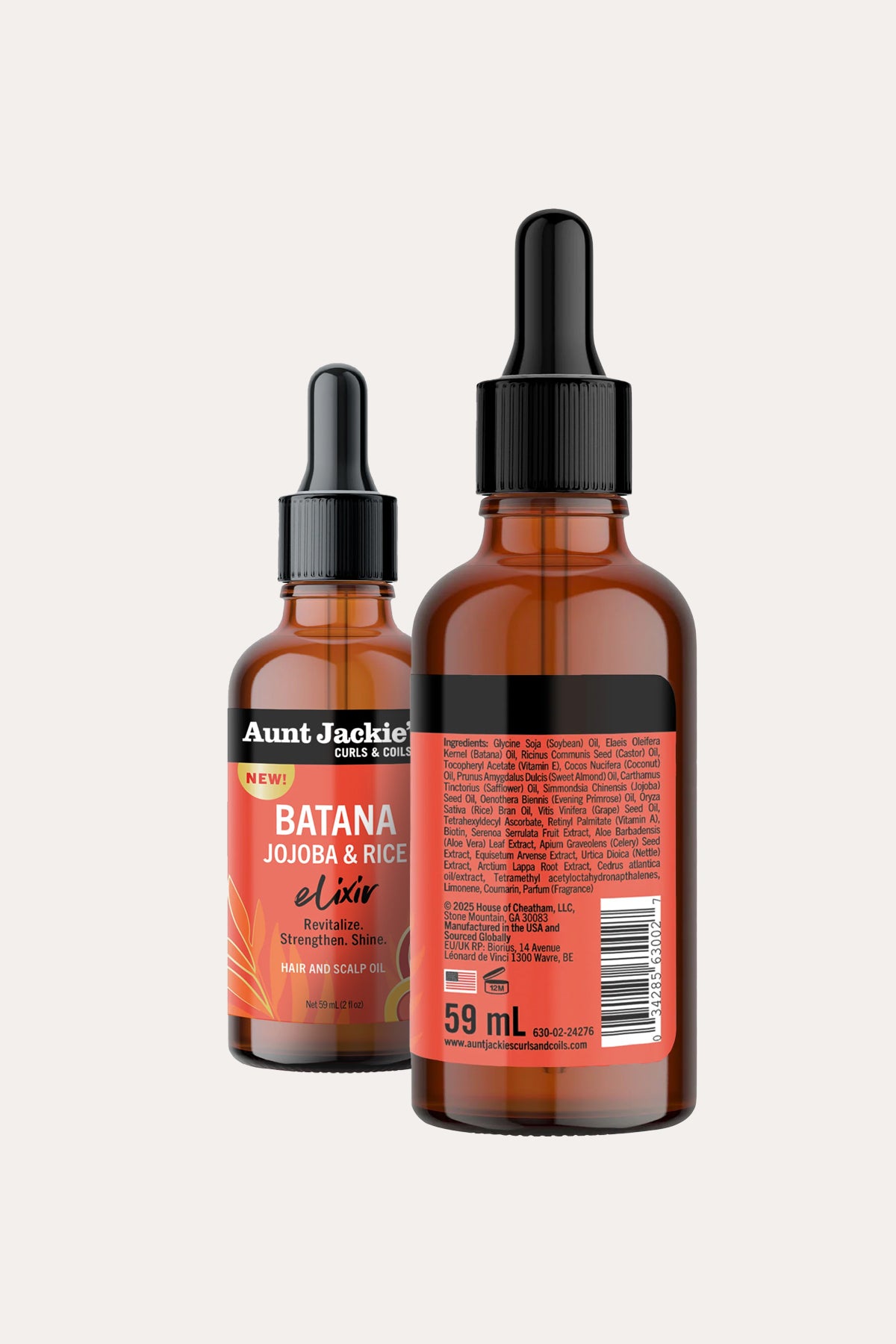 AUNT JACKIES CURLS COILS BATANA, JOJOBA & RICE  ELIXER HAIR AND SCALP OIL 2oz - BSW BEAUTY CANADA