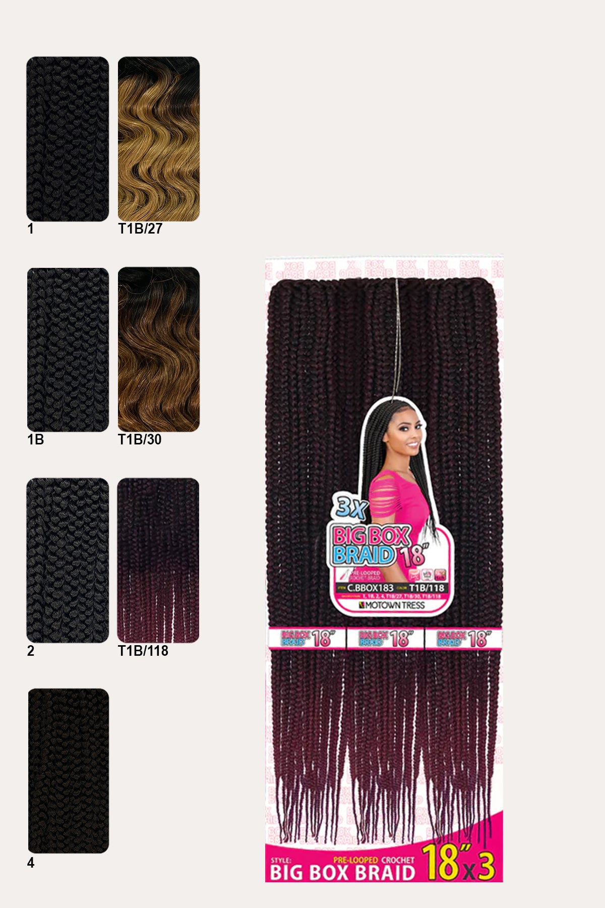 MOTOWN 3X BIG BOX BRAID 18" - BSW BEAUTY CANADA
