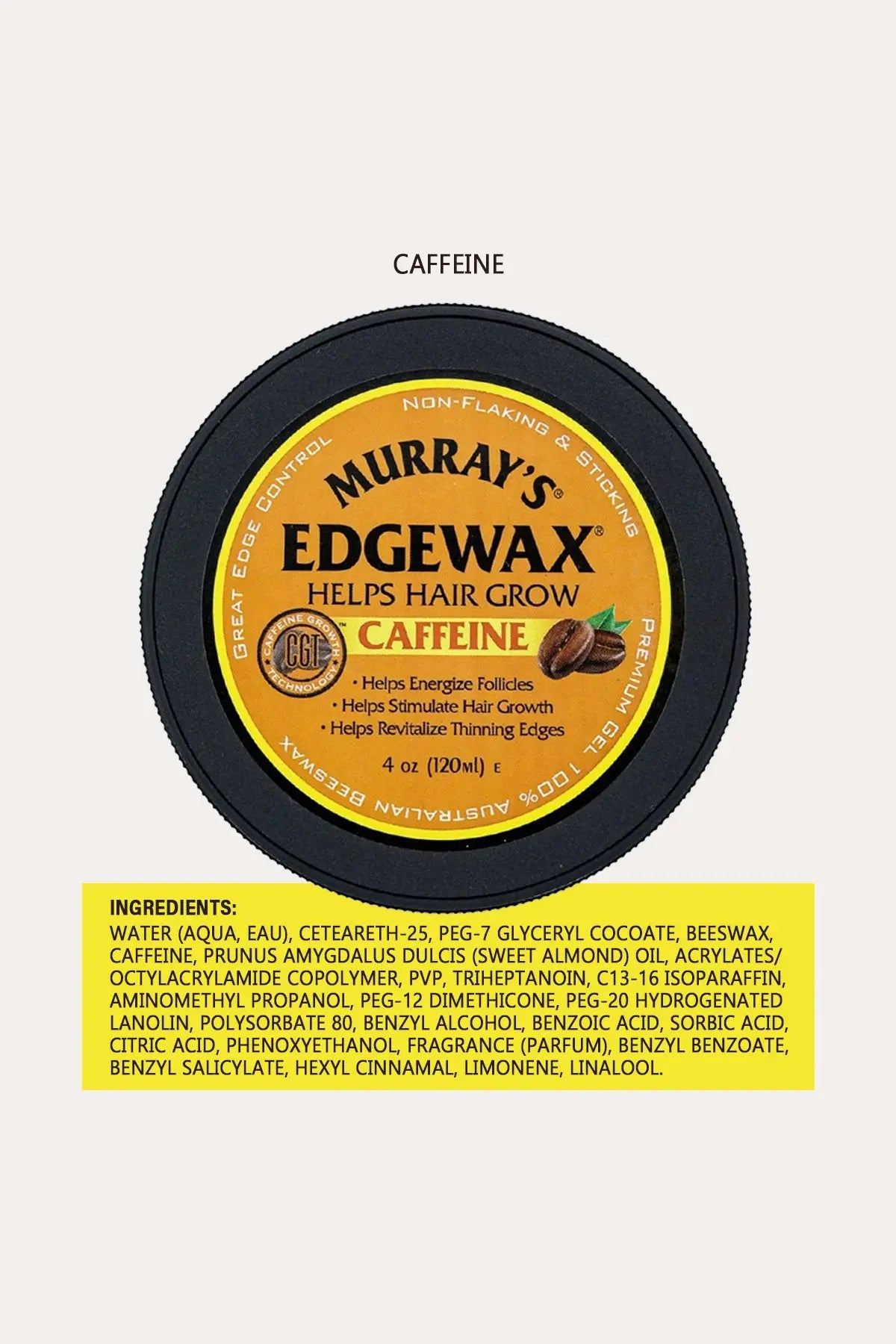 MURRAY'S EDGEWAX CAFFEINE HAIR GROWTH EDGE CONTROL 4oz