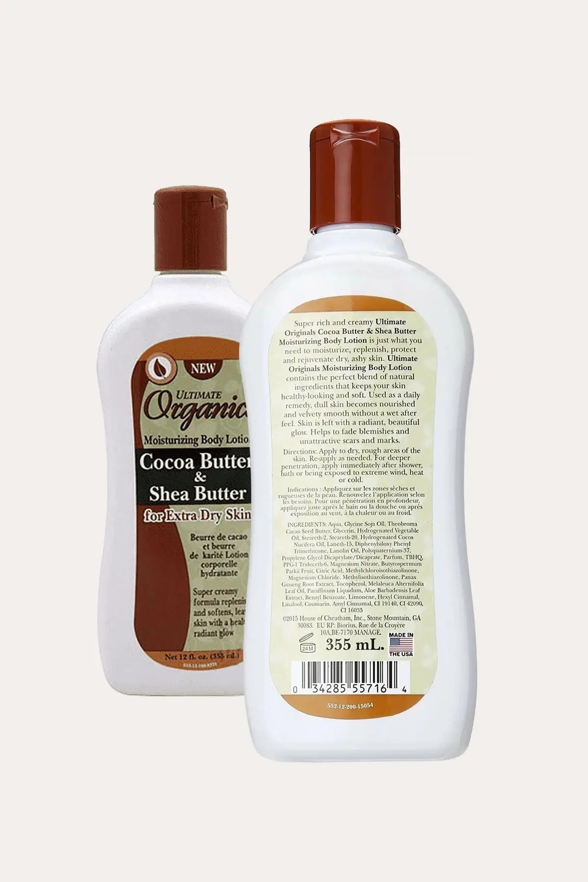 ULTIMATE ORGANICS BODY LOTION - COCOA BUTTER & SHEA BUTTER 12OZ ULTIMATE ORGANICS