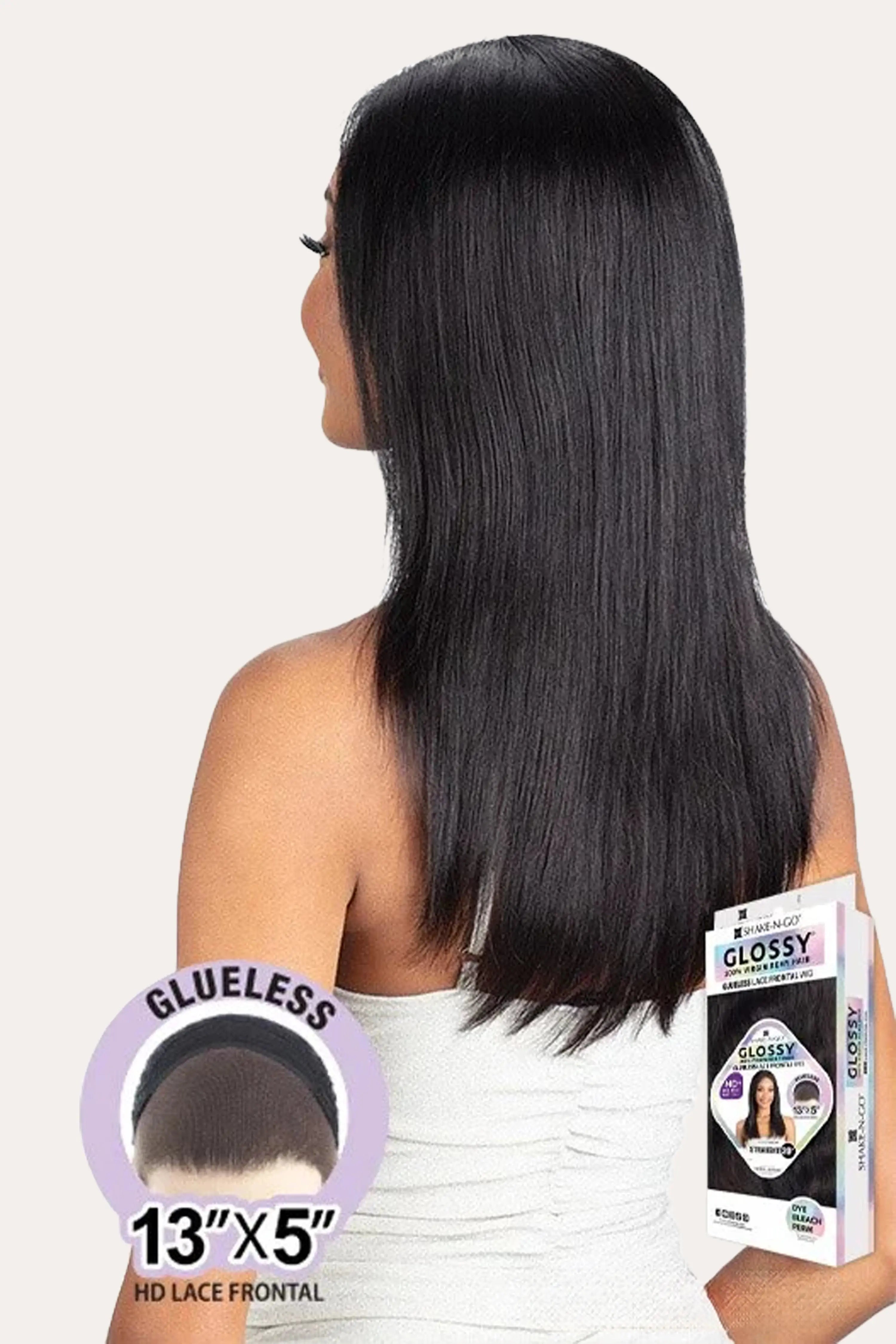 SHAKE N GO GLOSSY GLUELESS HD LACE FRONTAL WIG - STRAIGHT 20" SHAKE N GO