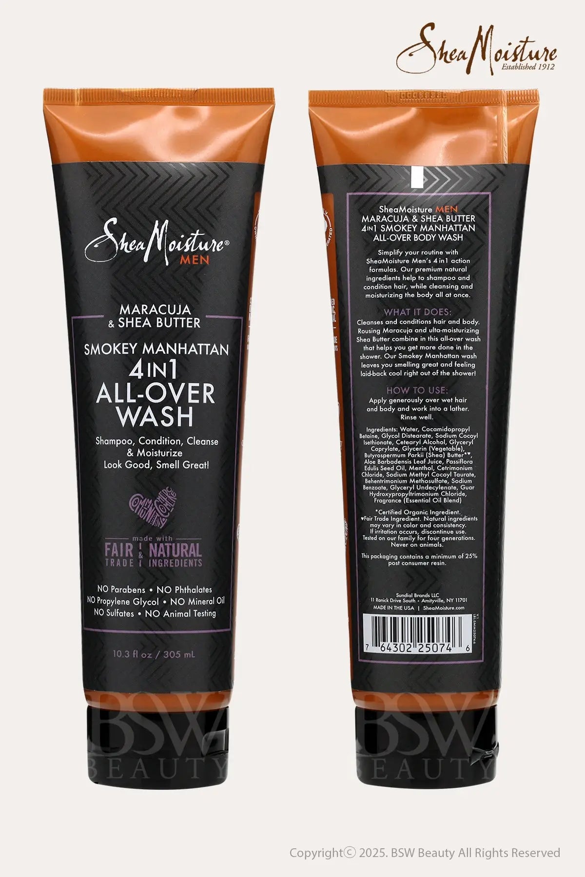 SHEA MOISTURE MEN MARACUJA & SHEA BUTTER 4 IN 1 ALL-OVER WASH 10.3oz - BSW BEAUTY CANADA