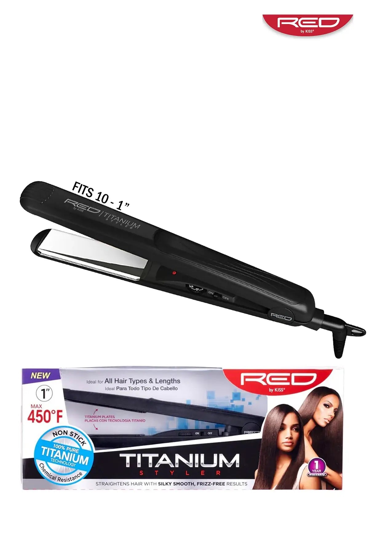RED BY KISS TITANIUM FLAT IRON 1 & 1 1/4 - BSW BEAUTY CANADA