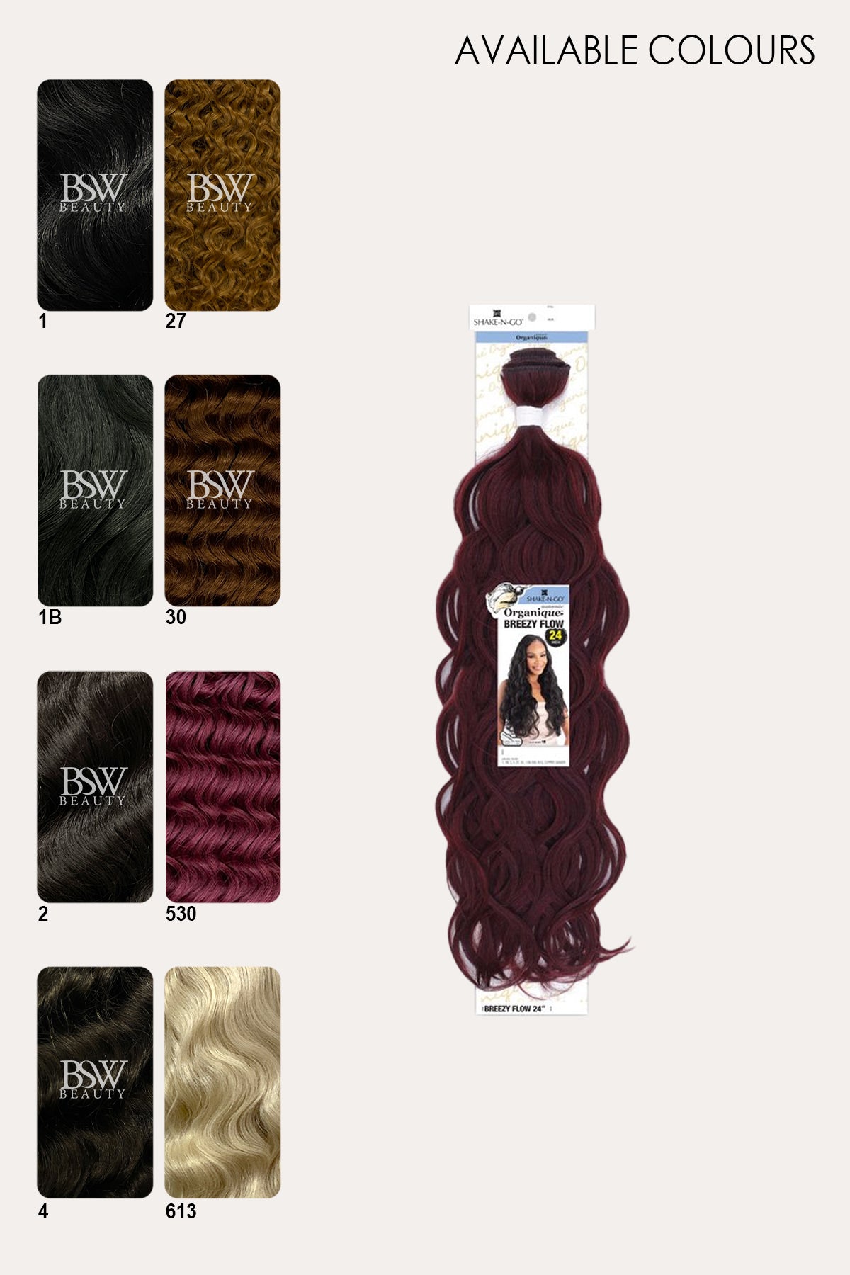 SHAKE N GO  ORGANIQUE BREEZY FLOW 24" - BSW BEAUTY CANADA