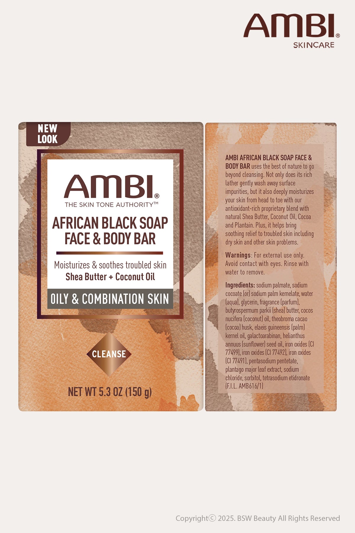 AMBI BLACK SOAP FACE & BODY BAR 5.3oz - BSW BEAUTY CANADA