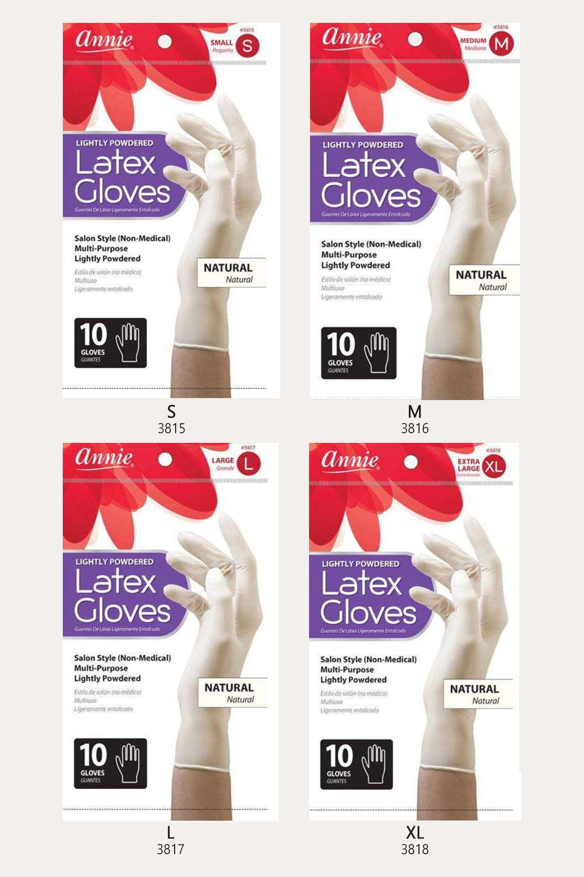 ANNIE LATEX DISPOSABLE GLOVE 10CT - BSW BEAUTY CANADA