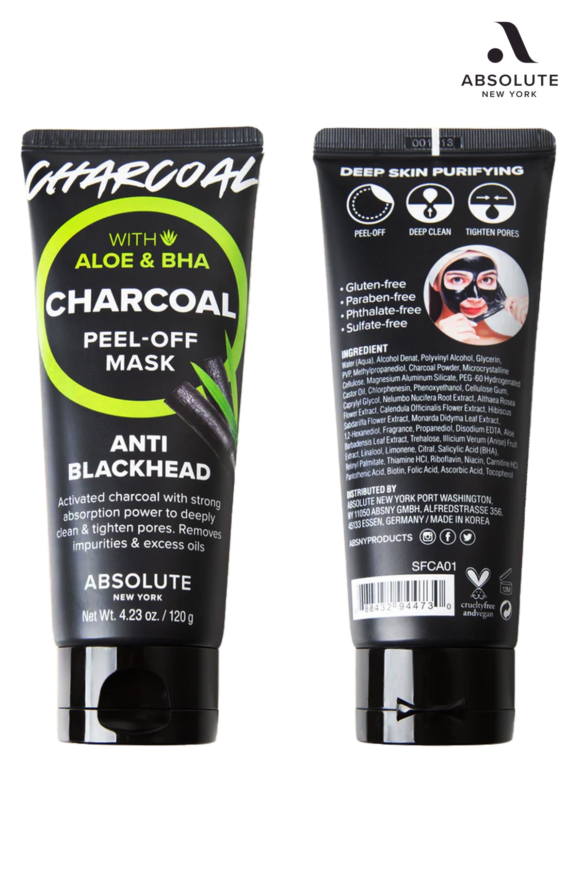ABSOLUTE NEW YORK CHARCOAL PEEL OFF MASK - BSW BEAUTY CANADA