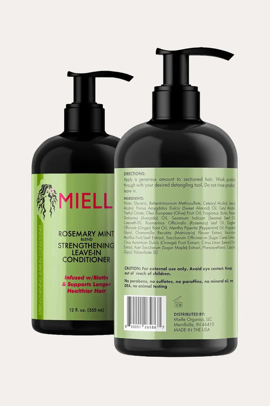 MIELLE ROSEMARY MINT STRENGTHENING LEAVE-IN CONDITIONER 12oz MIELLE ORGANICS