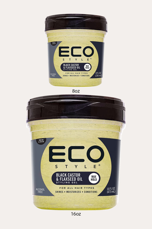ECO STYLE PROFESSIONAL STYLING GEL - BLACK CASTOR & FLAXSEED OIL - BSW BEAUTY CANADA