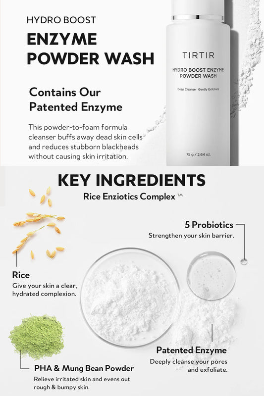 TIRTIR HYDRO BOOST ENZYME POWDER WASH - BSW BEAUTY CANADA