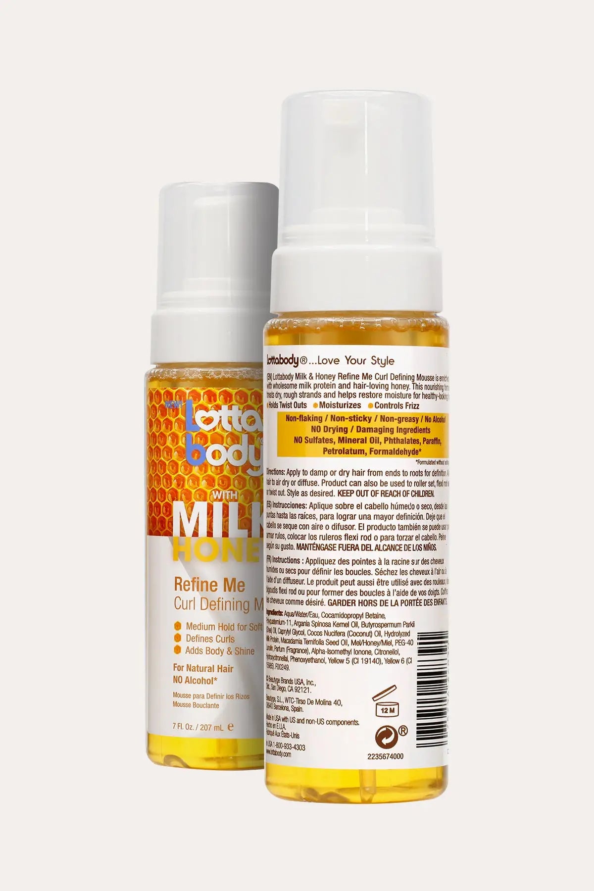 LOTTABODY WITH MILK & HONEY REFINE ME CURL DEFINING MOUSE 7oz - BSW BEAUTY CANADA