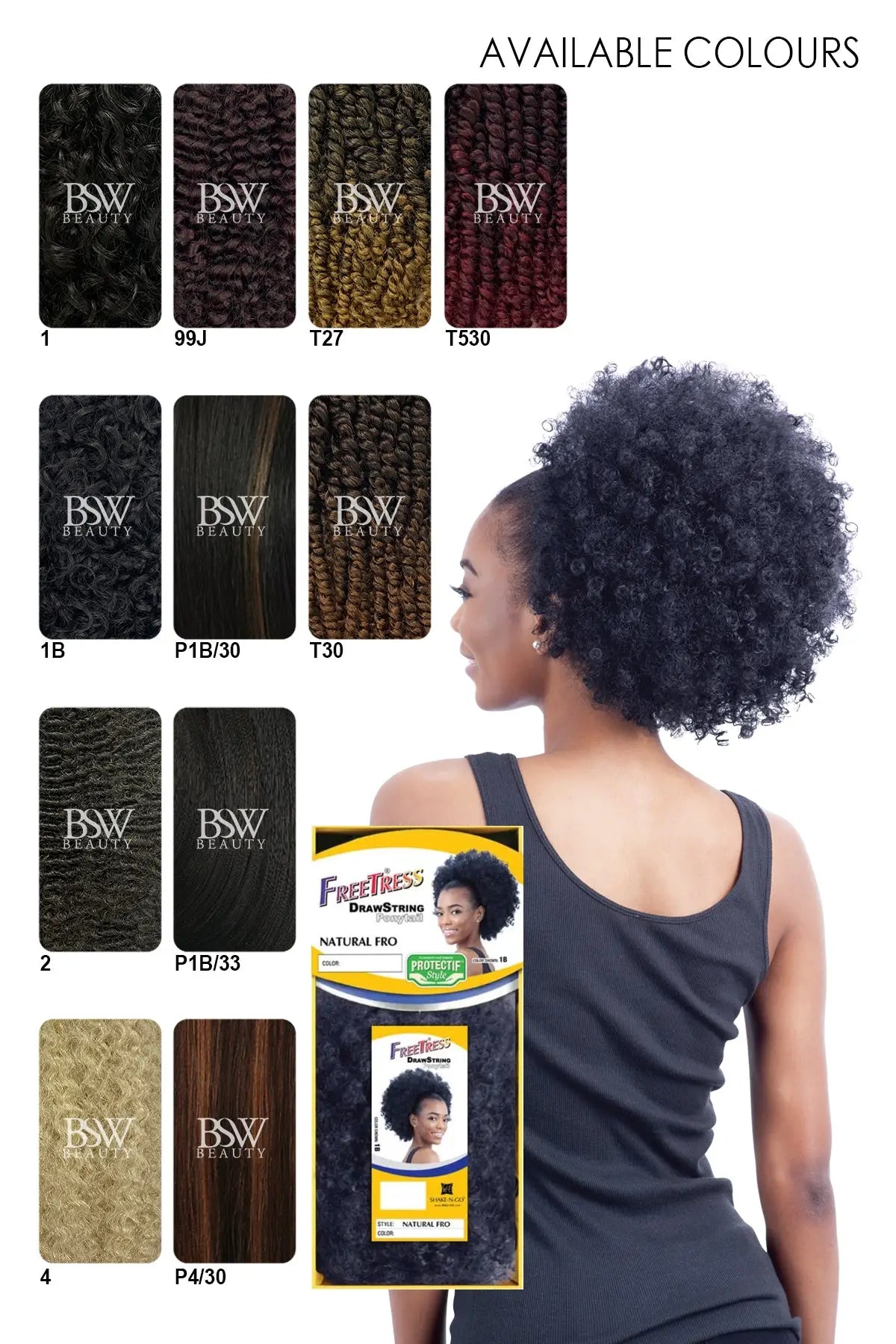 SHAKE N GO FREETRESS EQUAL DRAWSTRING PONYTAIL NATURAL FRO