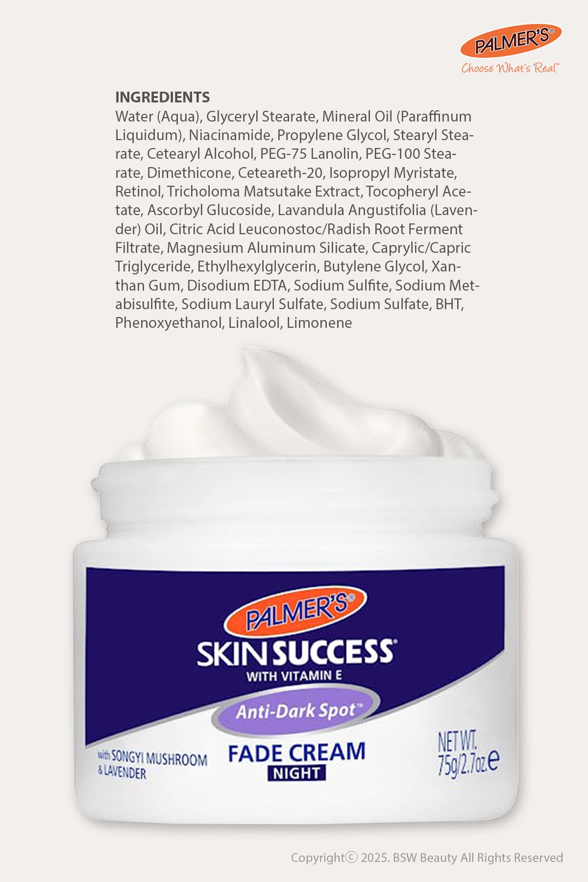 PALMER'S SKIN SUCCESS ANTI-DARK SPOT FADE CREAM - BSW BEAUTY CANADA