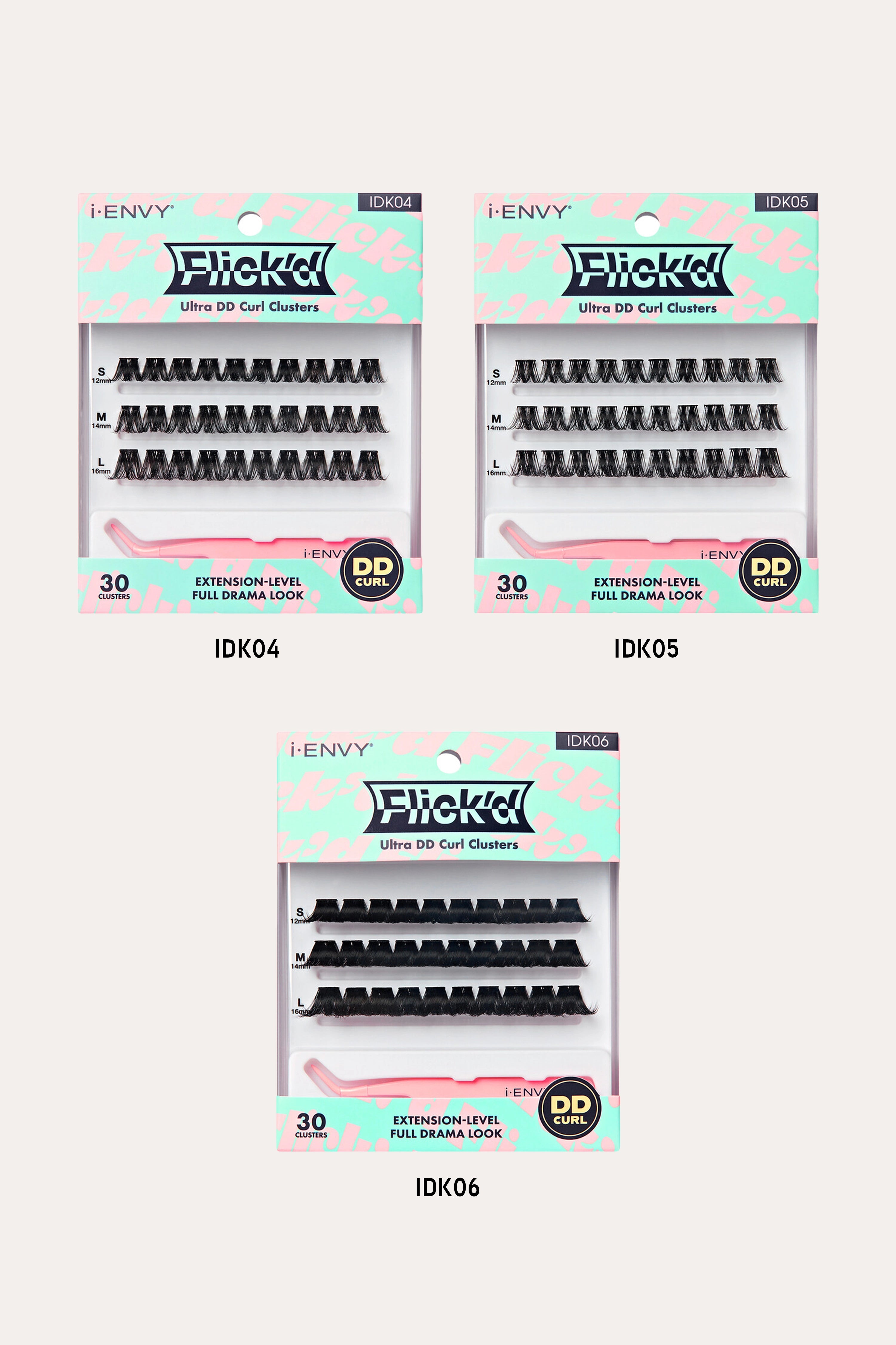 I ENVY BY KISS FLICK'D CLUSTER LASHES KIT | Indivisual False Eyelashes