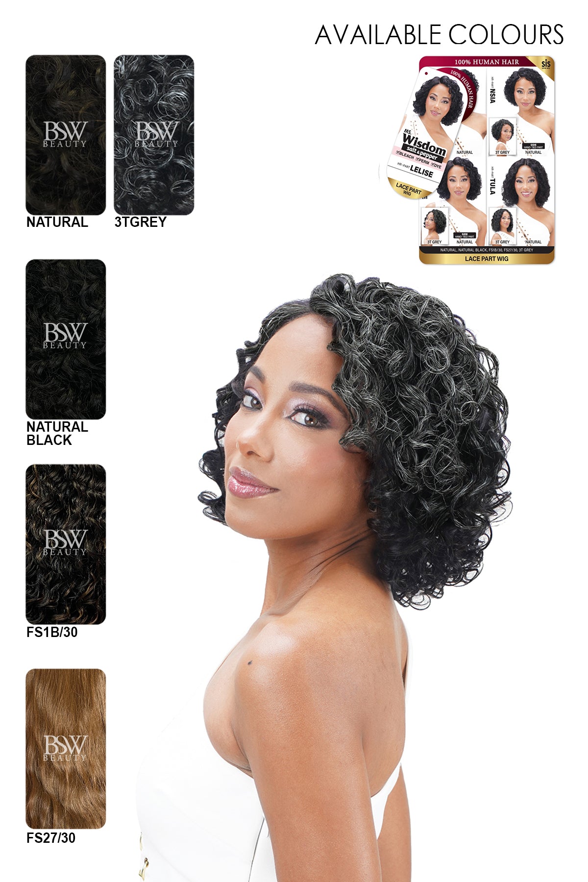 ZURY SIS MS. WISDOM SALT & PEPPER HUMAN HAIR LACE PART WIG - LELISE - BSW BEAUTY CANADA