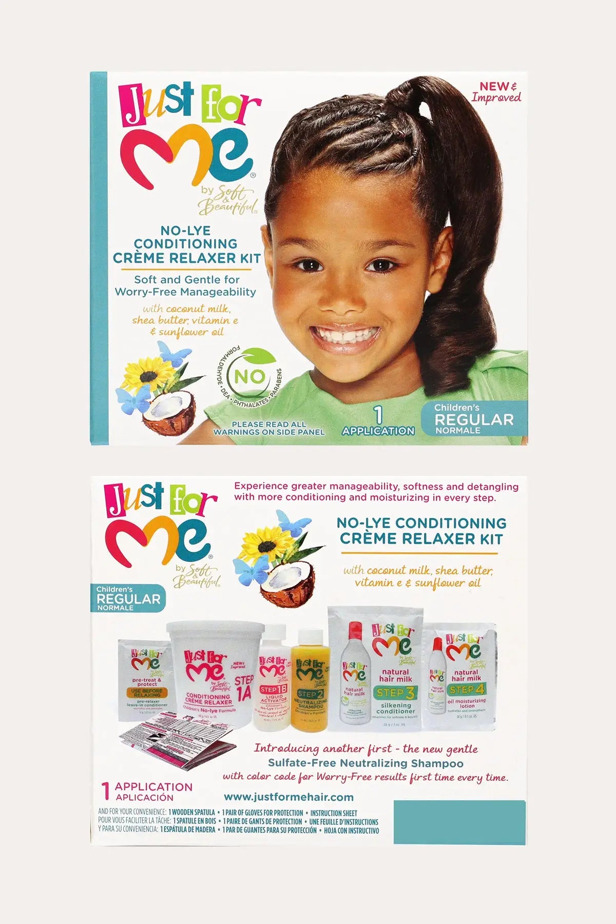 JUST FOR ME NO-LYE CONDITIONING CREME RELAXER KIT - 2 TYPE - BSW BEAUTY CANADA