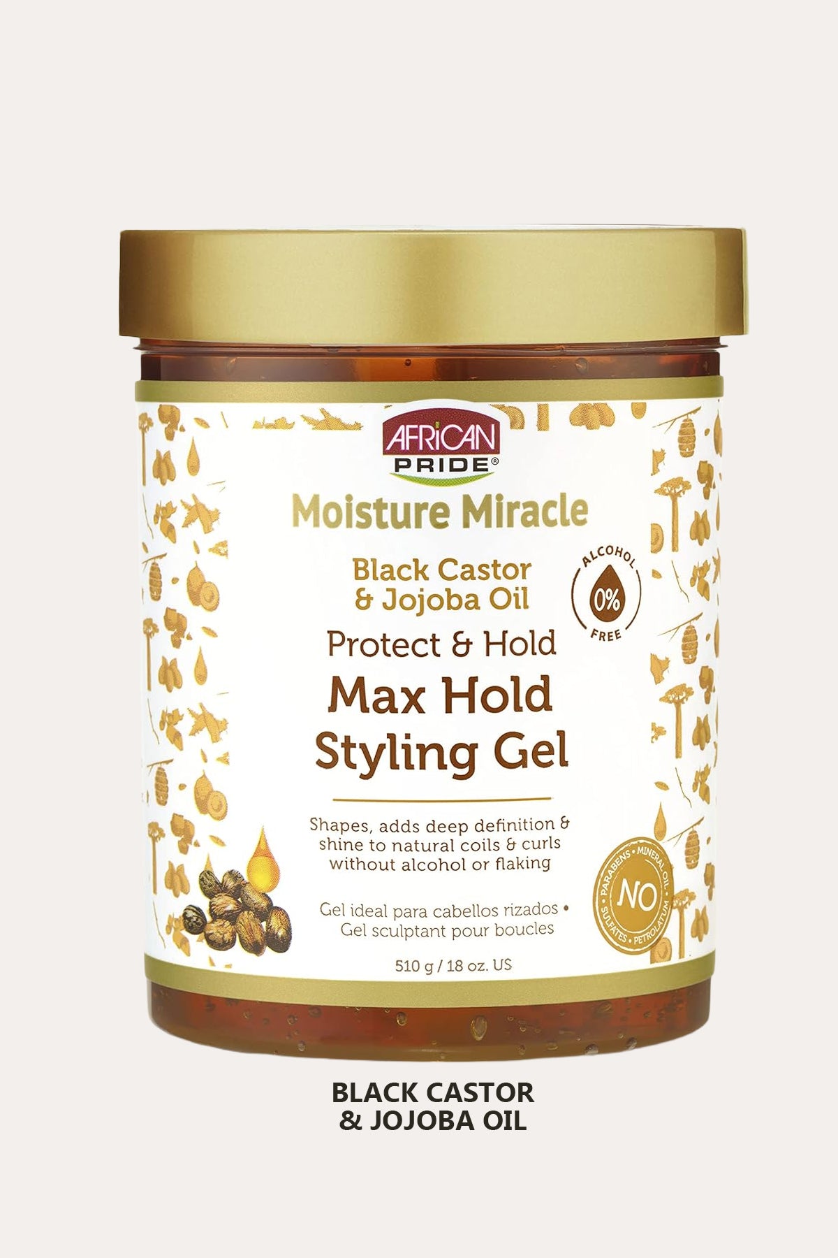 AFRICAN PRIDE MOISTURE MIRACLE MAX HOLD STYLING GEL 18oz