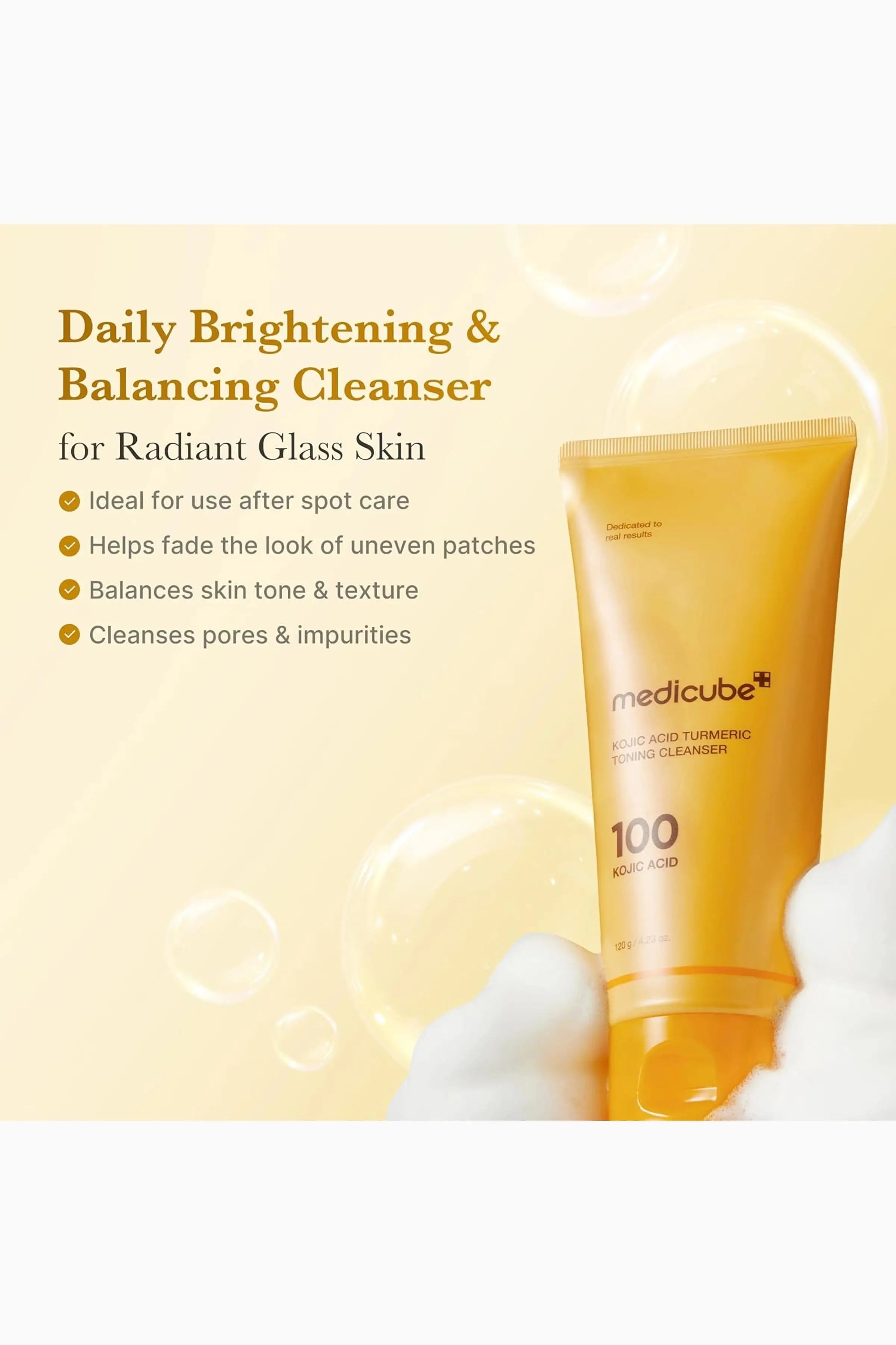 MEDICUBE KOJIC ACID TURMERIC TONING CLEANSER