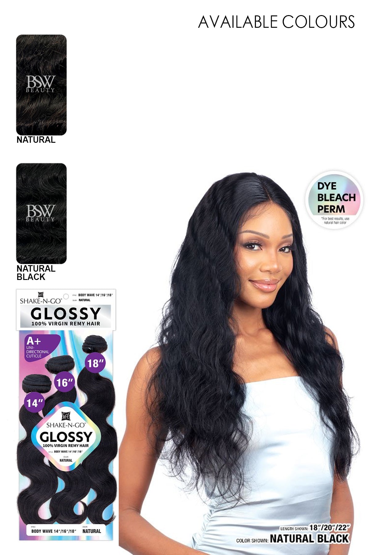 SHAKE N GO GLOSSY 100% VIRGIN REMY HAIR BODY WAVE - BSW BEAUTY CANADA