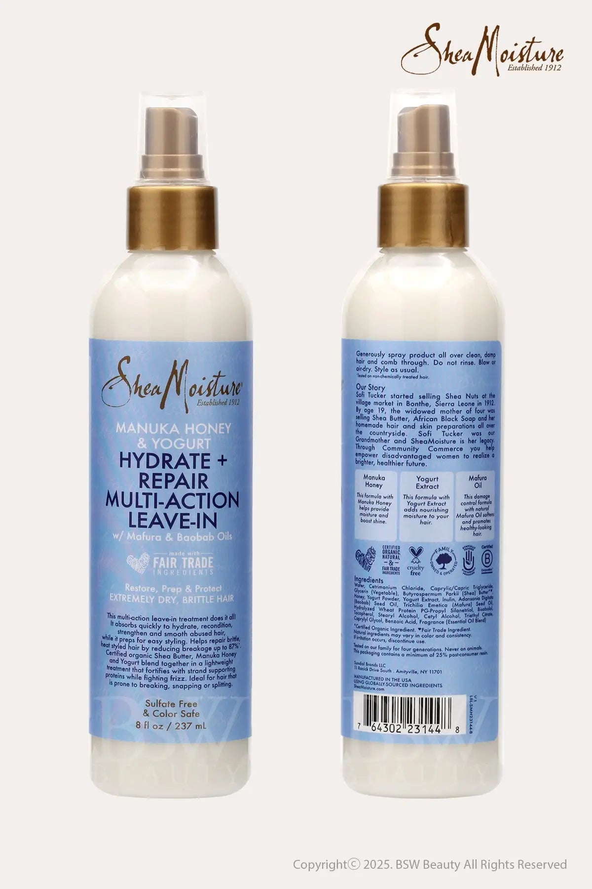 SHEA MOISTURE MANUKA HONEY&YOGURT HYDRATE REPAIR MULTI ACTION LEAVE IN 8oz - BSW BEAUTY CANADA