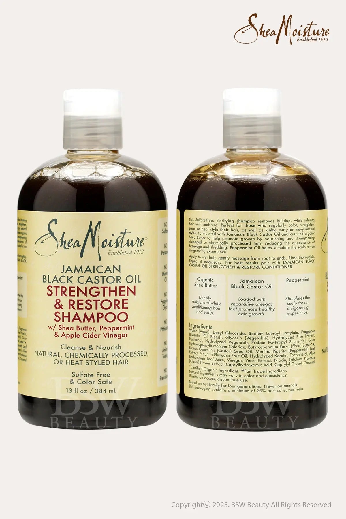 SHEA MOISTURE JAMAICAN BLACK CASTOR OIL STRENGTHEN & RESTORE SHAMPOO 13oz - BSW BEAUTY CANADA