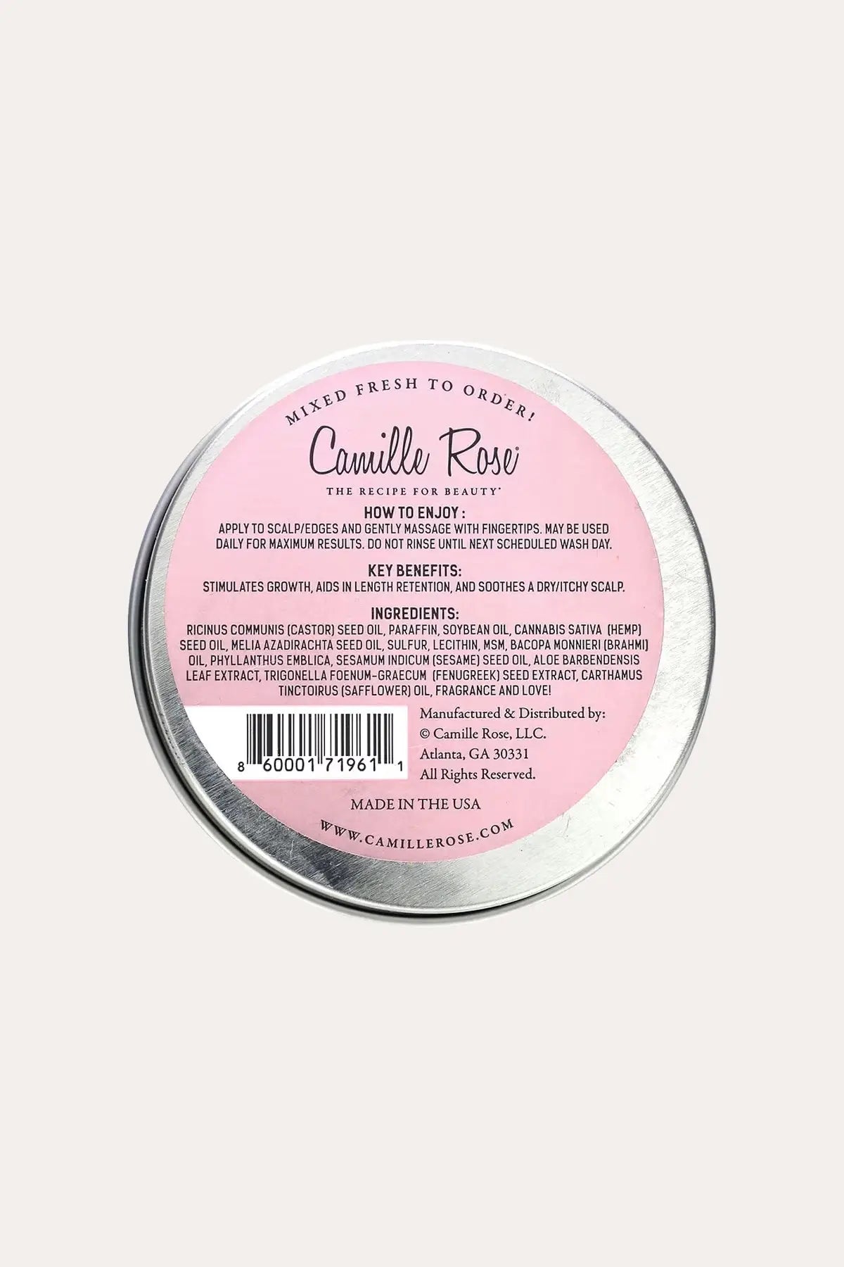 CAMILLE ROSE THE GRO GREASE OLD FASHIONED HAIR FORMULA 4oz