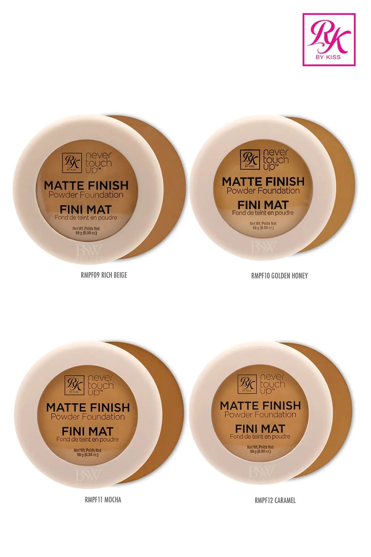 RUBY KISS BY KISS MATTE FINISH POWDER FOUNDATION - 8 COLORS - BSW BEAUTY CANADA