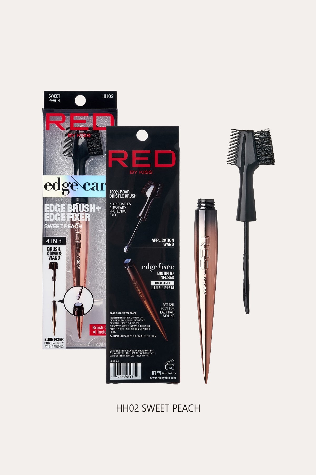 RED EDGE CARA 4 IN 1 EDGE BRUSH COMB & WAND - BSW BEAUTY CANADA