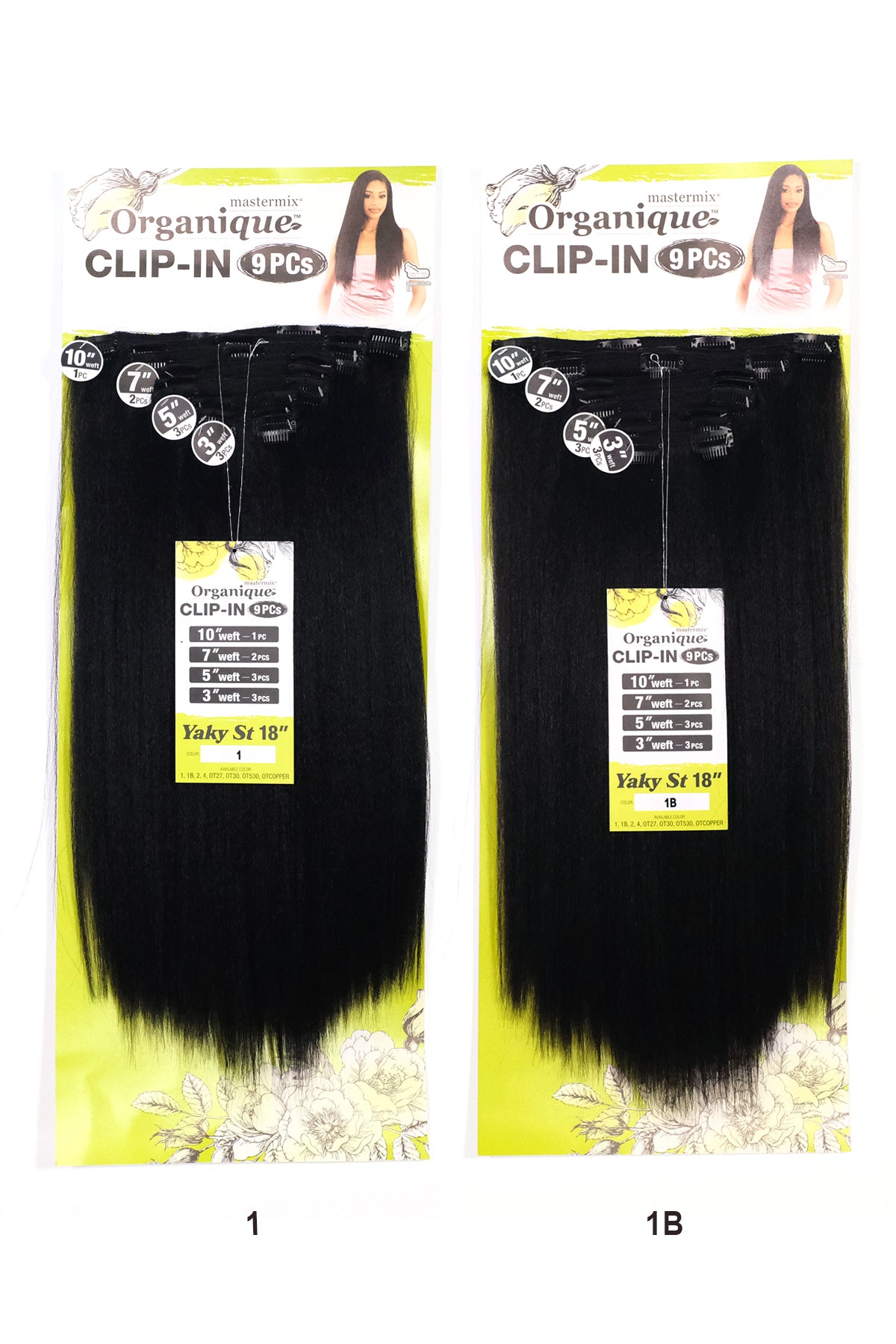 SHAKE N GO ORGANIQUE HUMAN HAIR BLEND CLIP-IN 9PCS - YAKY STRAIGHT 18"