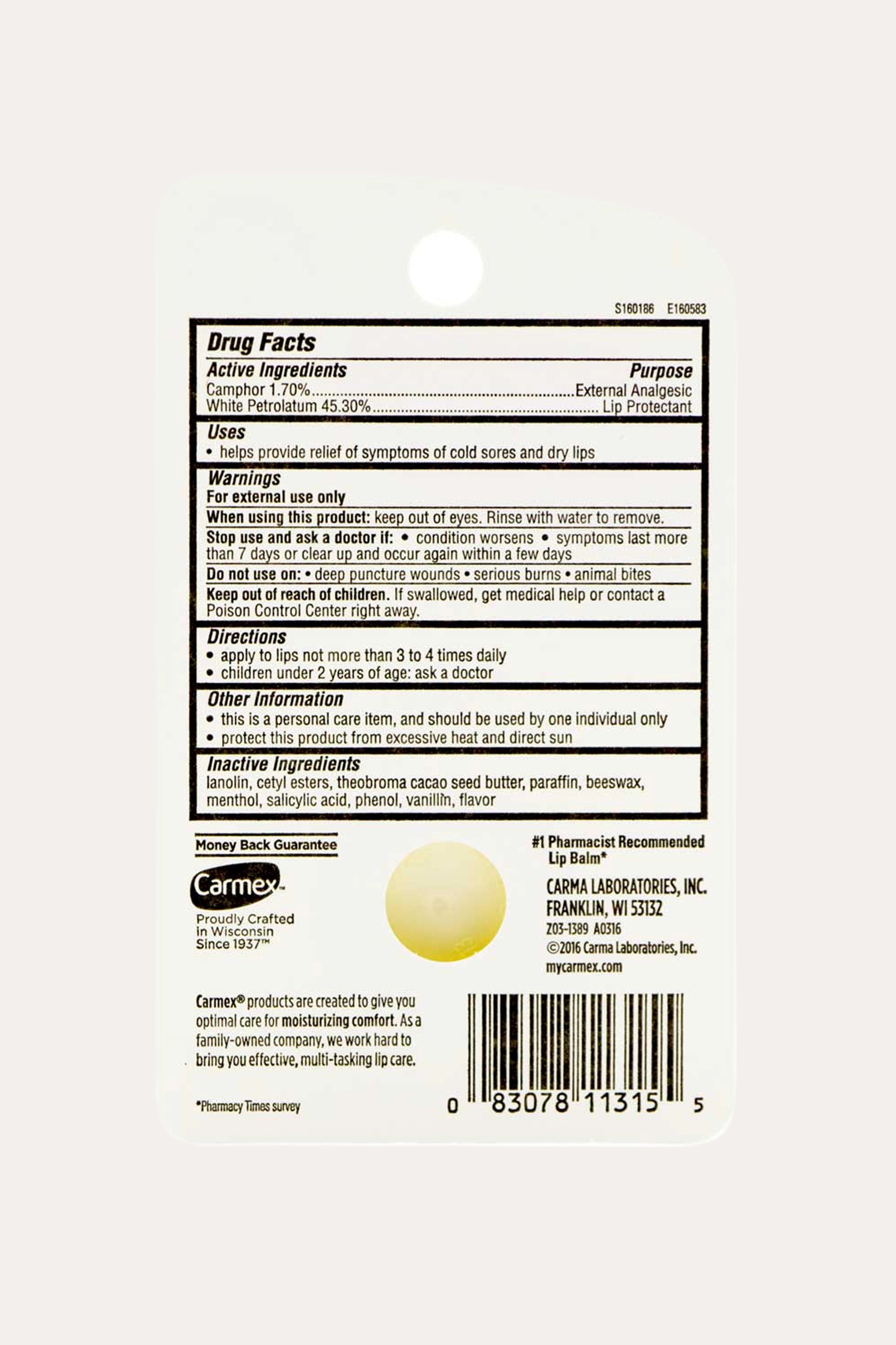 CARMEX ORIGINAL LIP BALM MEDICATED 0.25oz