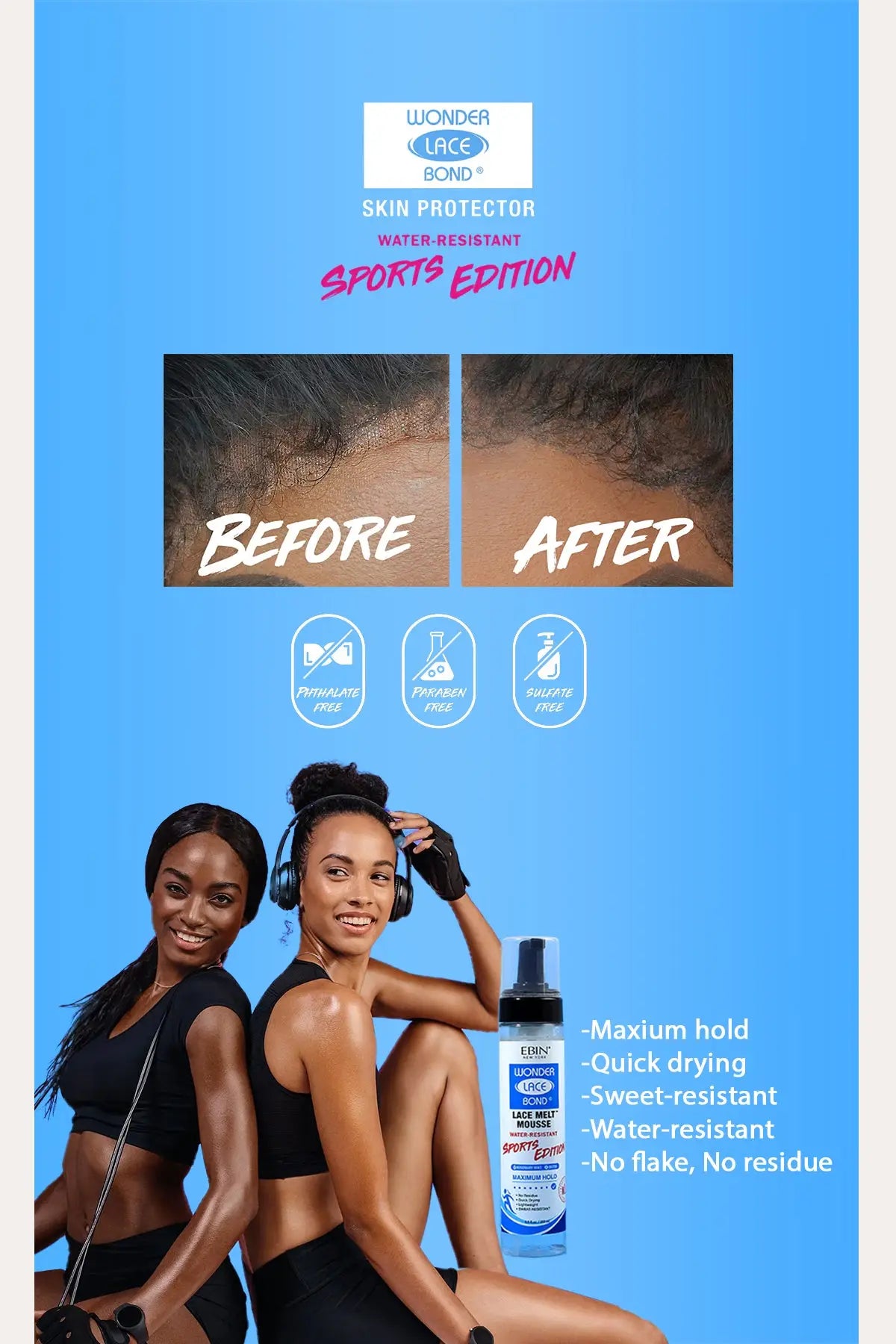 EBIN WONDER LACE BOND LACE MELT MOUSSE SPORTS EDITION 8.5oz - BSW BEAUTY CANADA