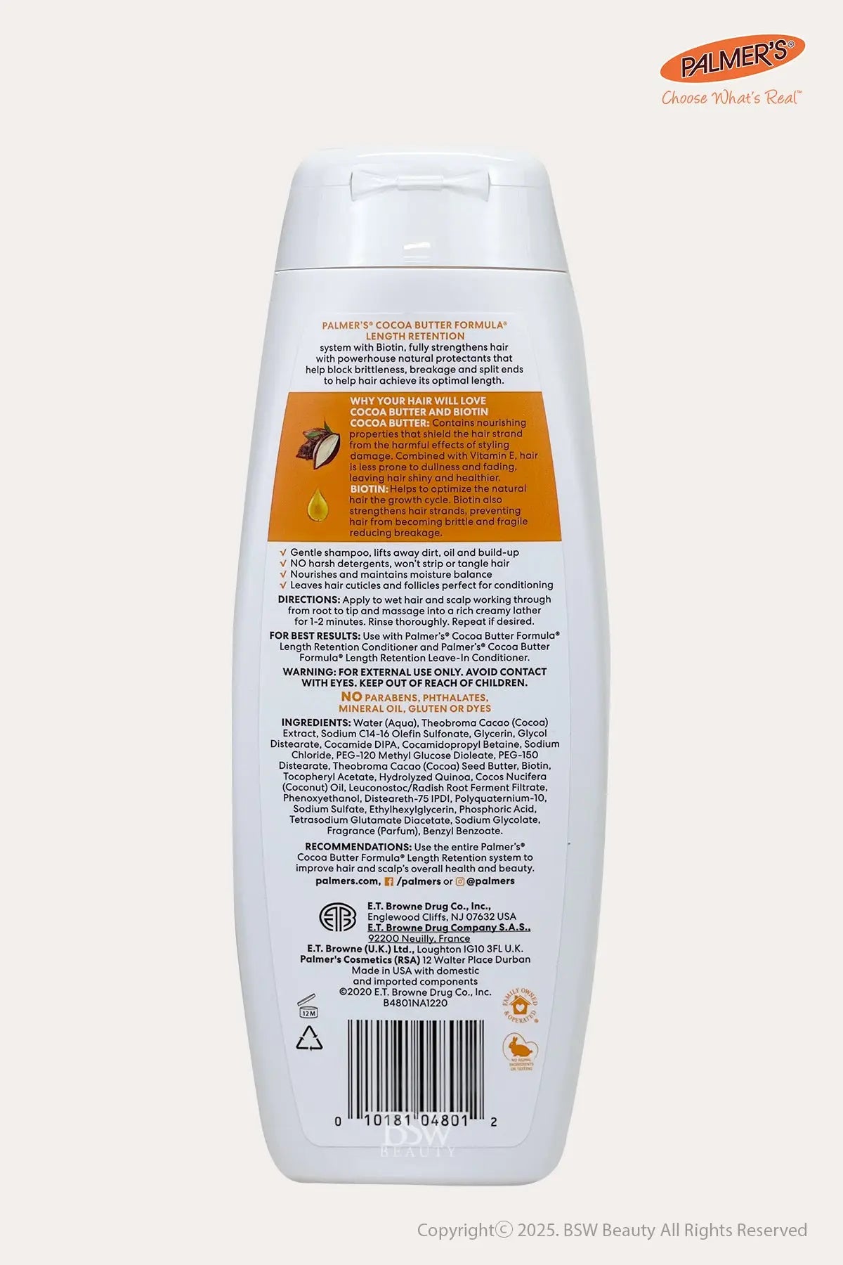 palmer's coconut oil shampoo ingredients PALMER'S COCOA BUTTER FORMULA LENGTH RETENTION SHAMPOO 13.5oz