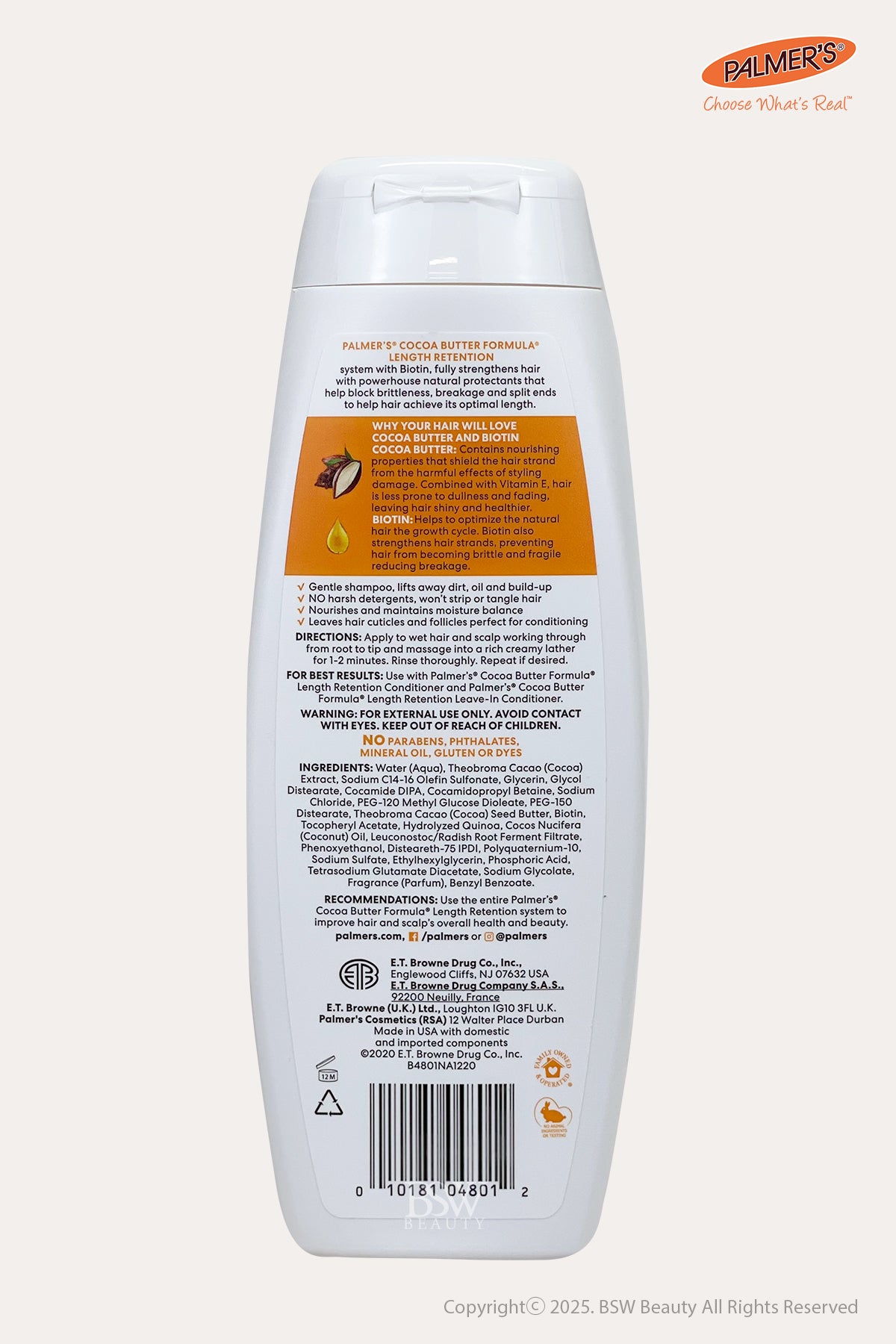 PALMER'S COCOA BUTTER FORMULA LENGTH RETENTION SHAMPOO 13.5oz - BSW BEAUTY CANADA